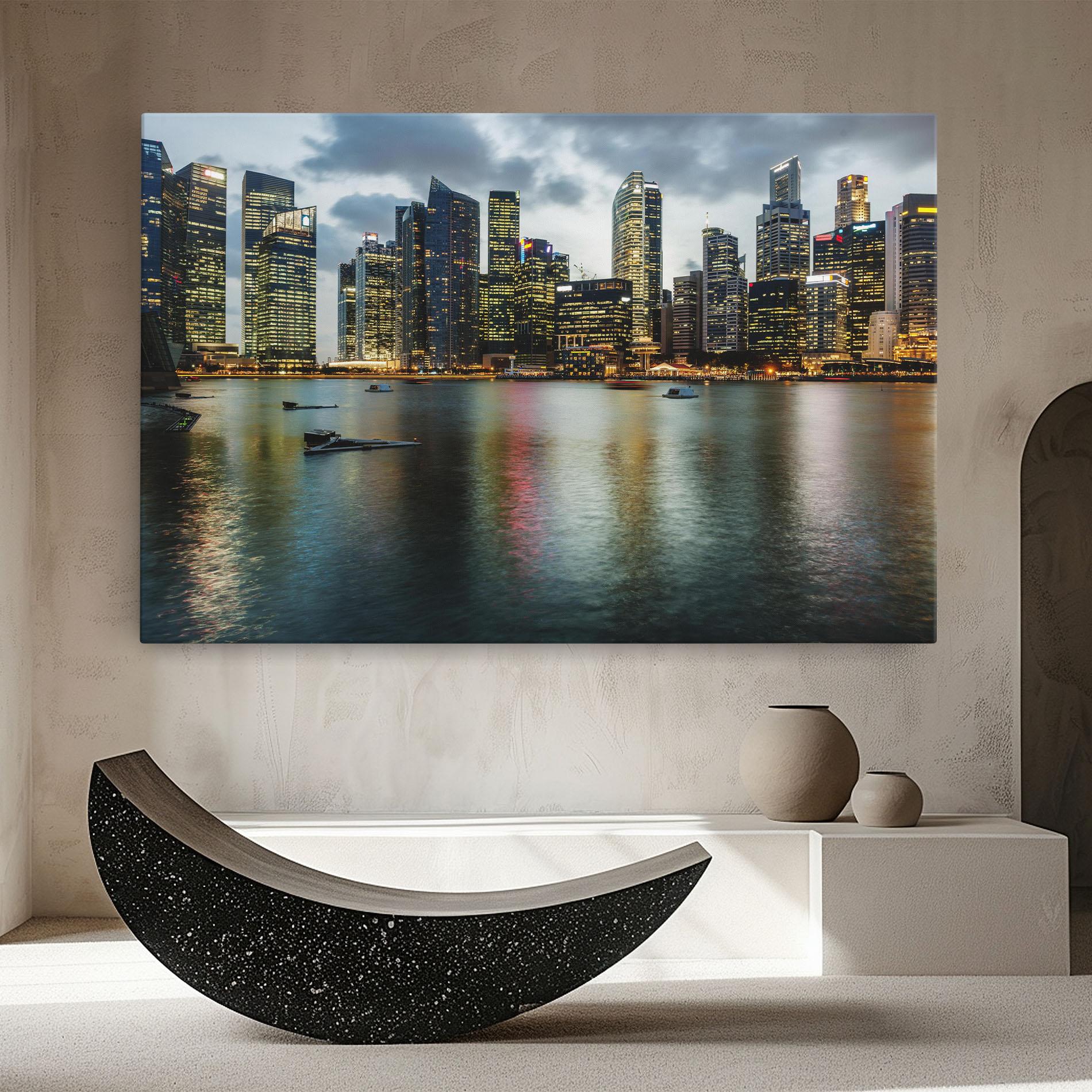 Leinwandbild Singapore Skyline mockup 8