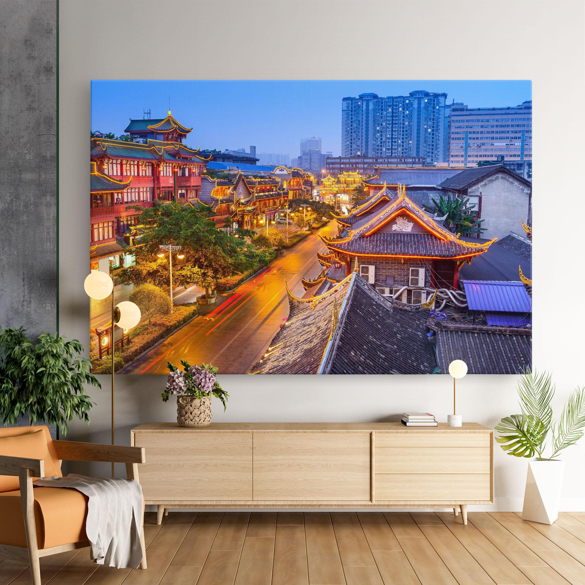Leinwandbild Chengdu China mockup 9