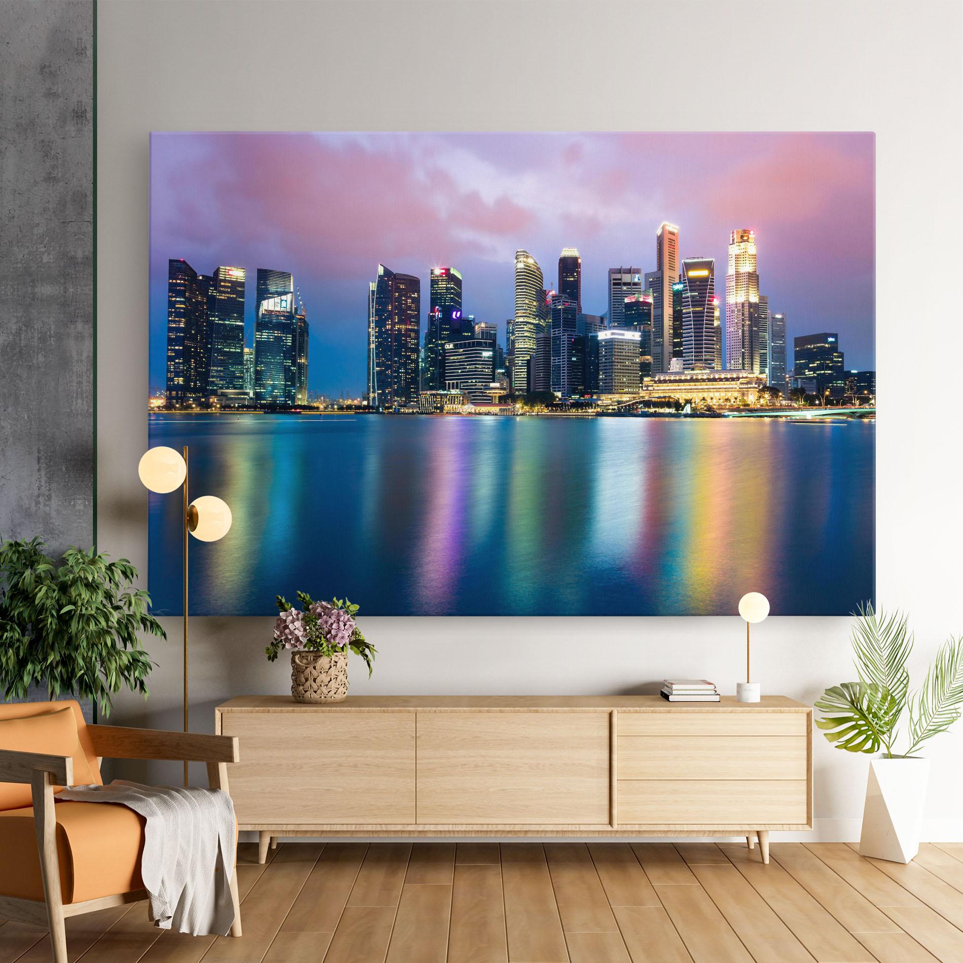 Leinwandbild Hong Kong Skyline mockup 9