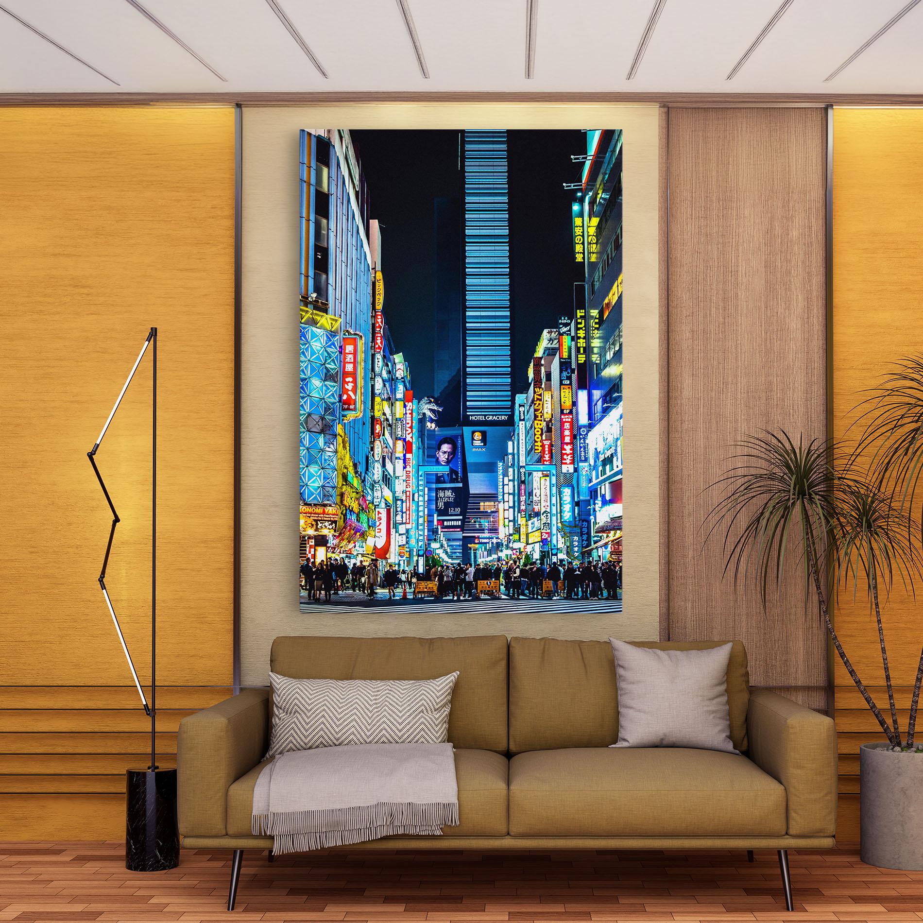 Leinwandbild Colorful City Lights mockup 9