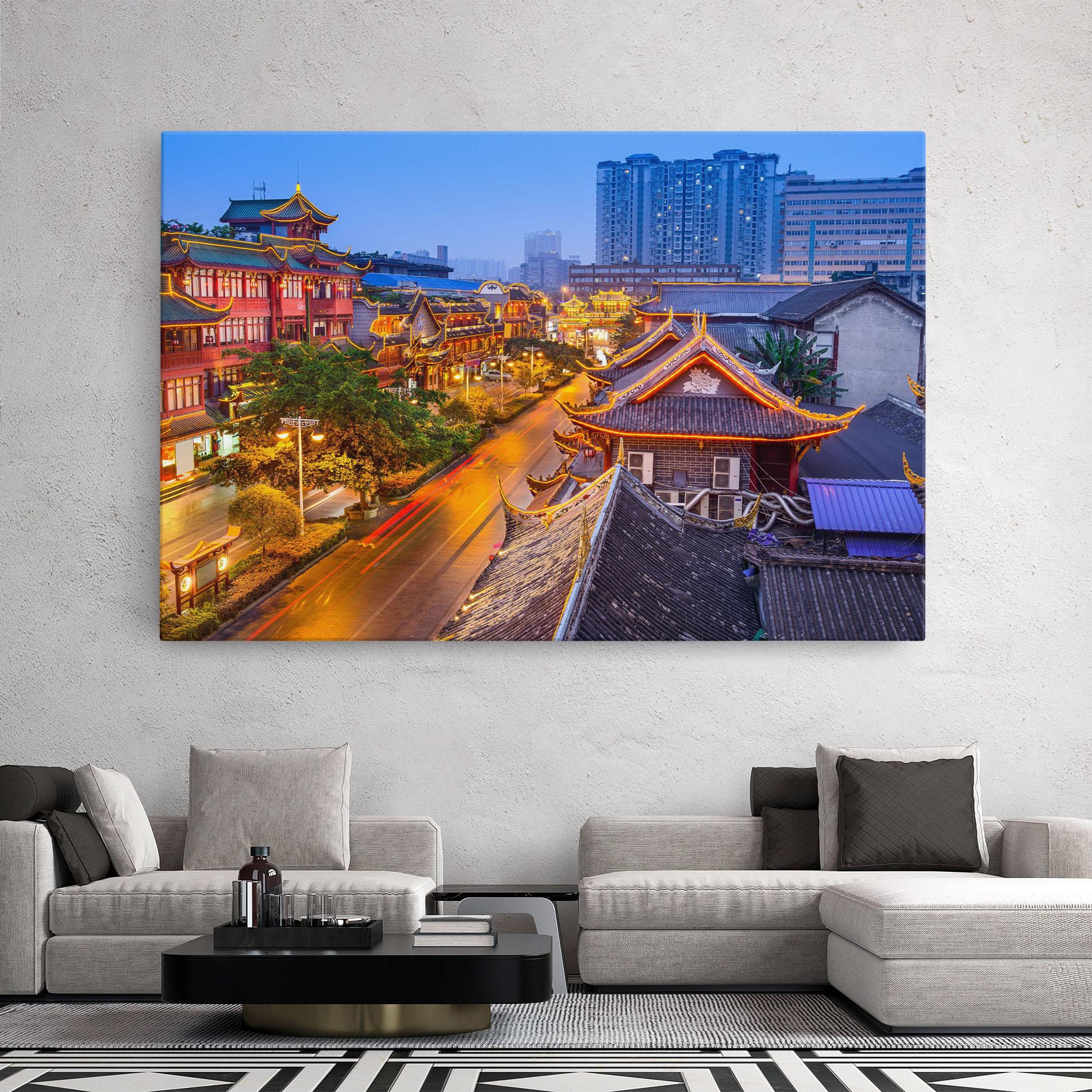 Leinwandbild Chengdu China mockup 2
