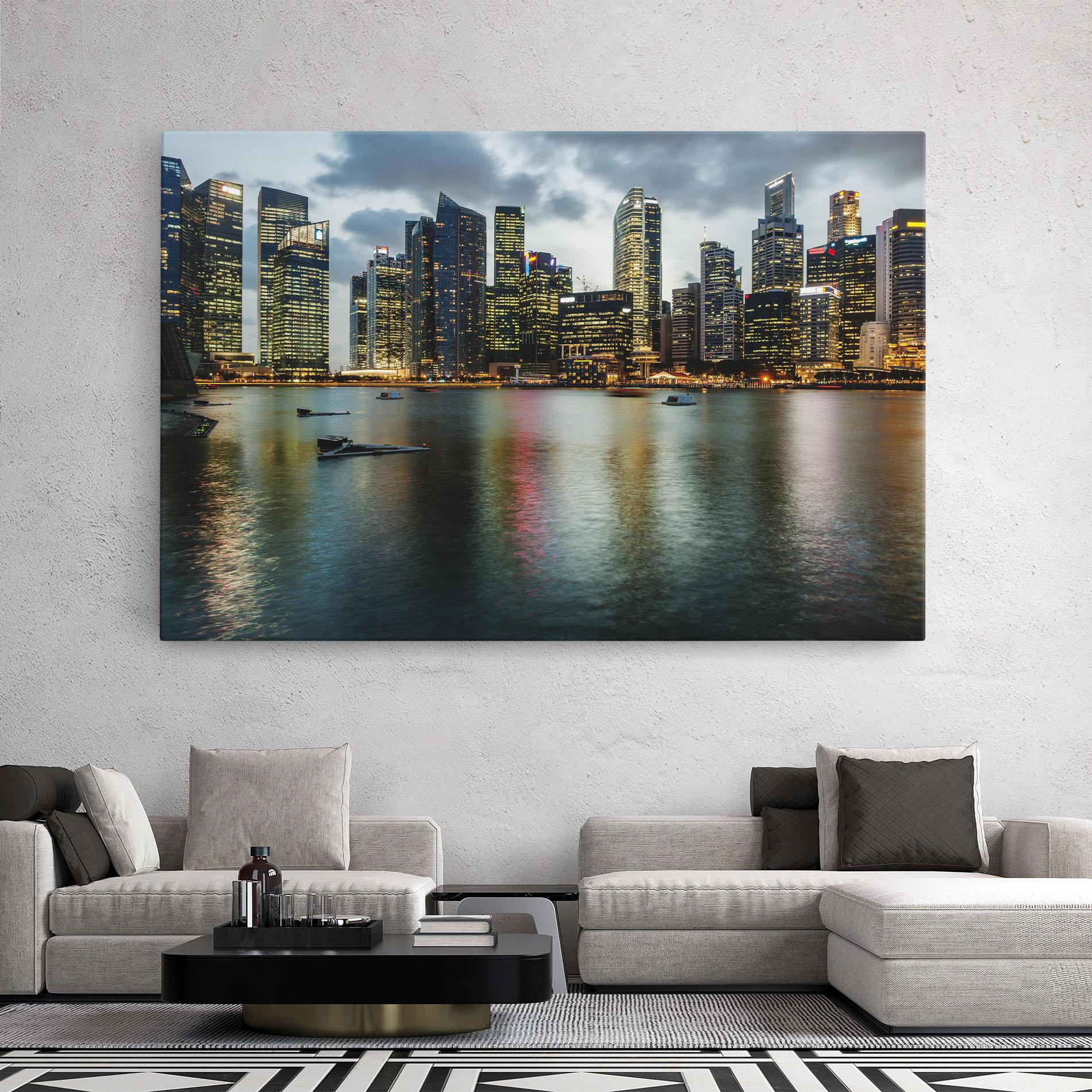 Leinwandbild Singapore Skyline mockup 2