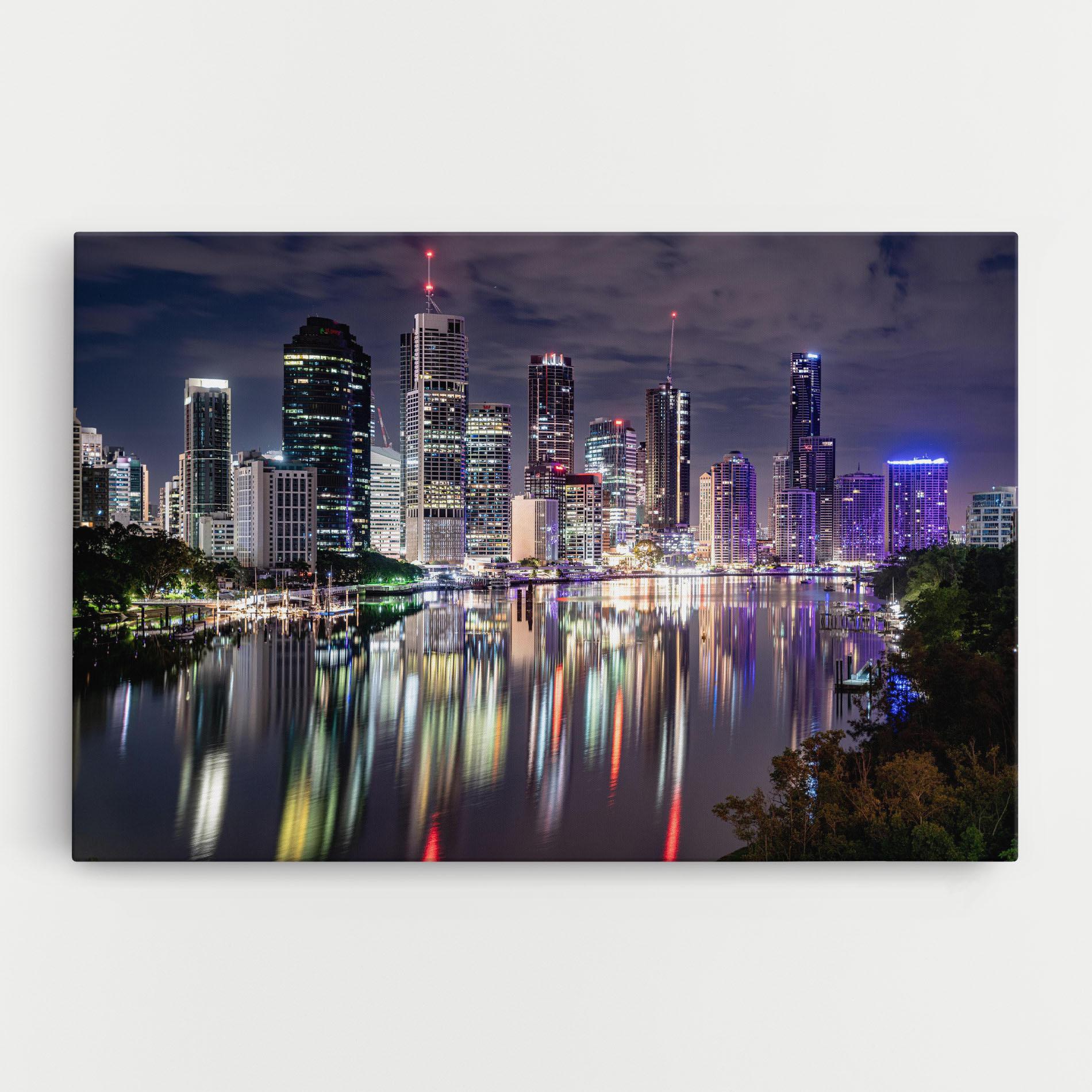 Leinwandbild Brisbane Night mockup 0