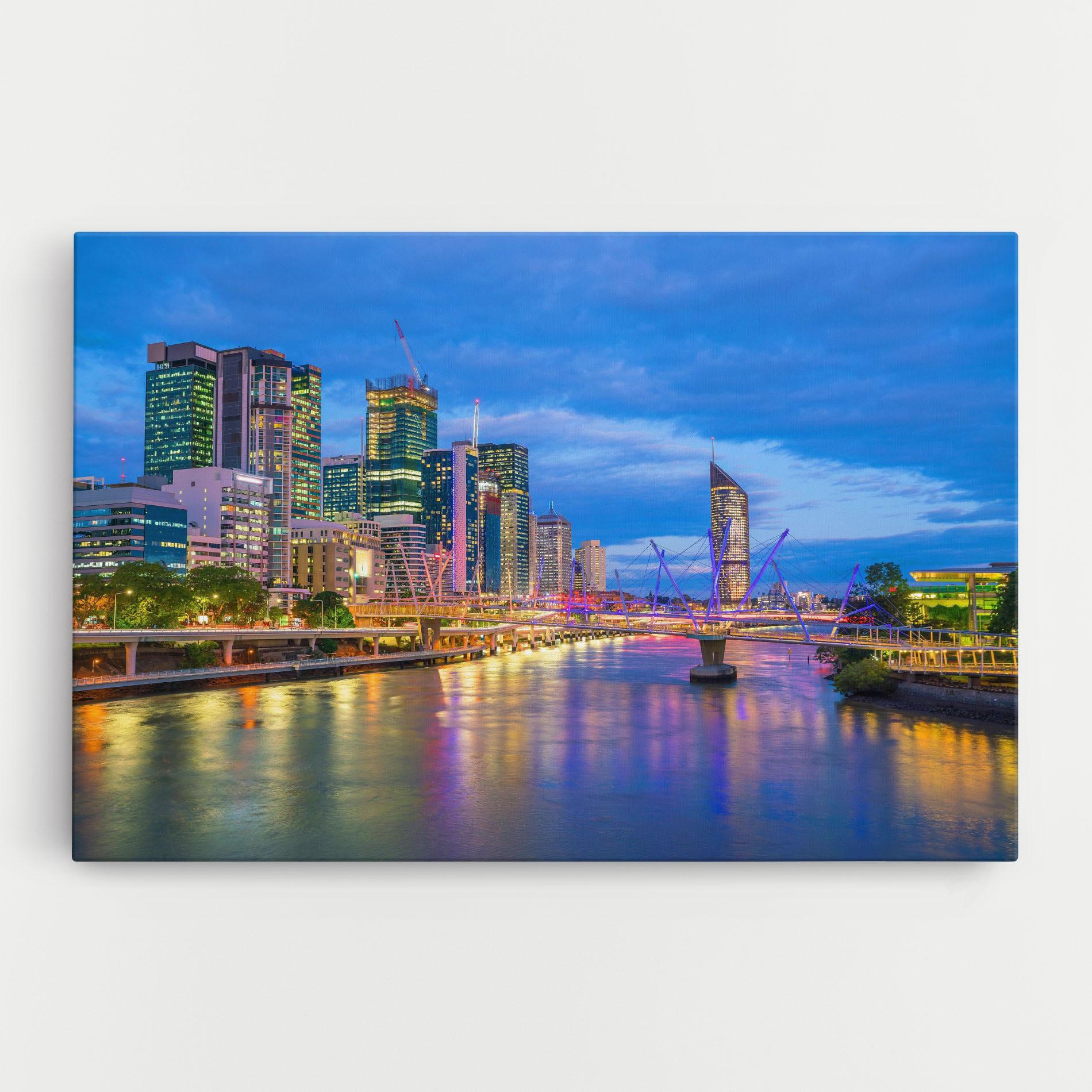 Leinwandbild Brisbane Skyline View mockup 0