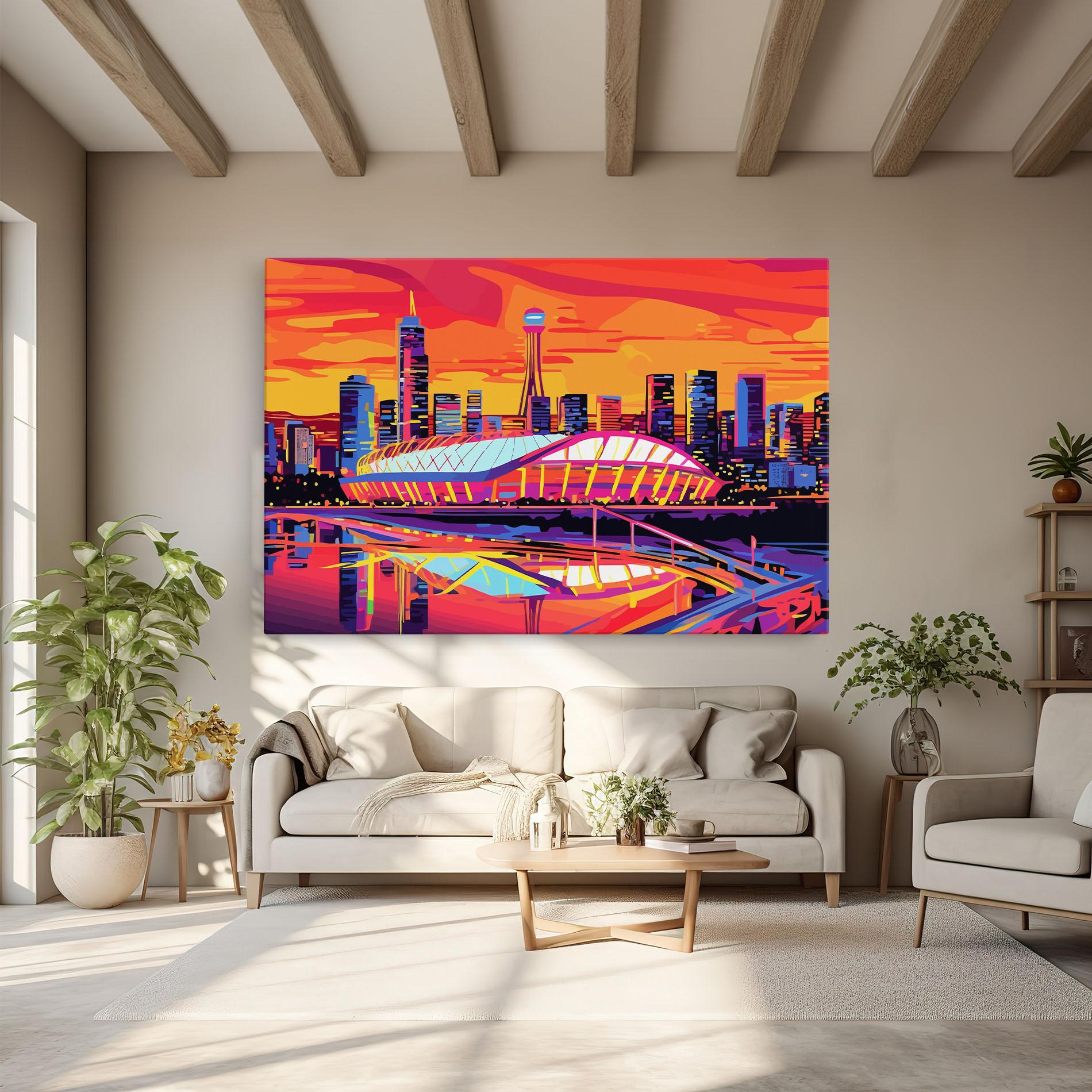 Leinwandbild Australian Orange Sunset mockup 6