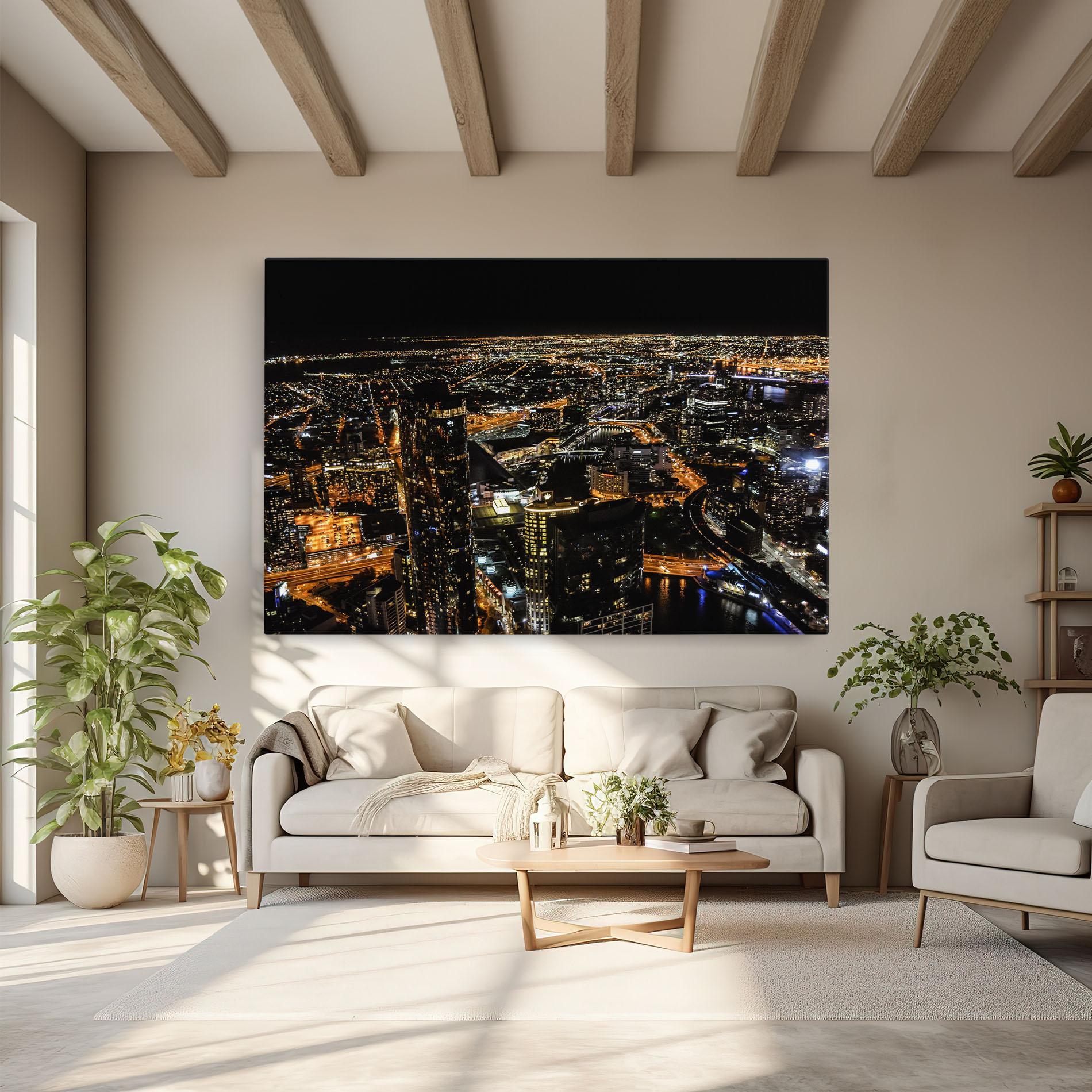 Leinwandbild Black City Light mockup 6