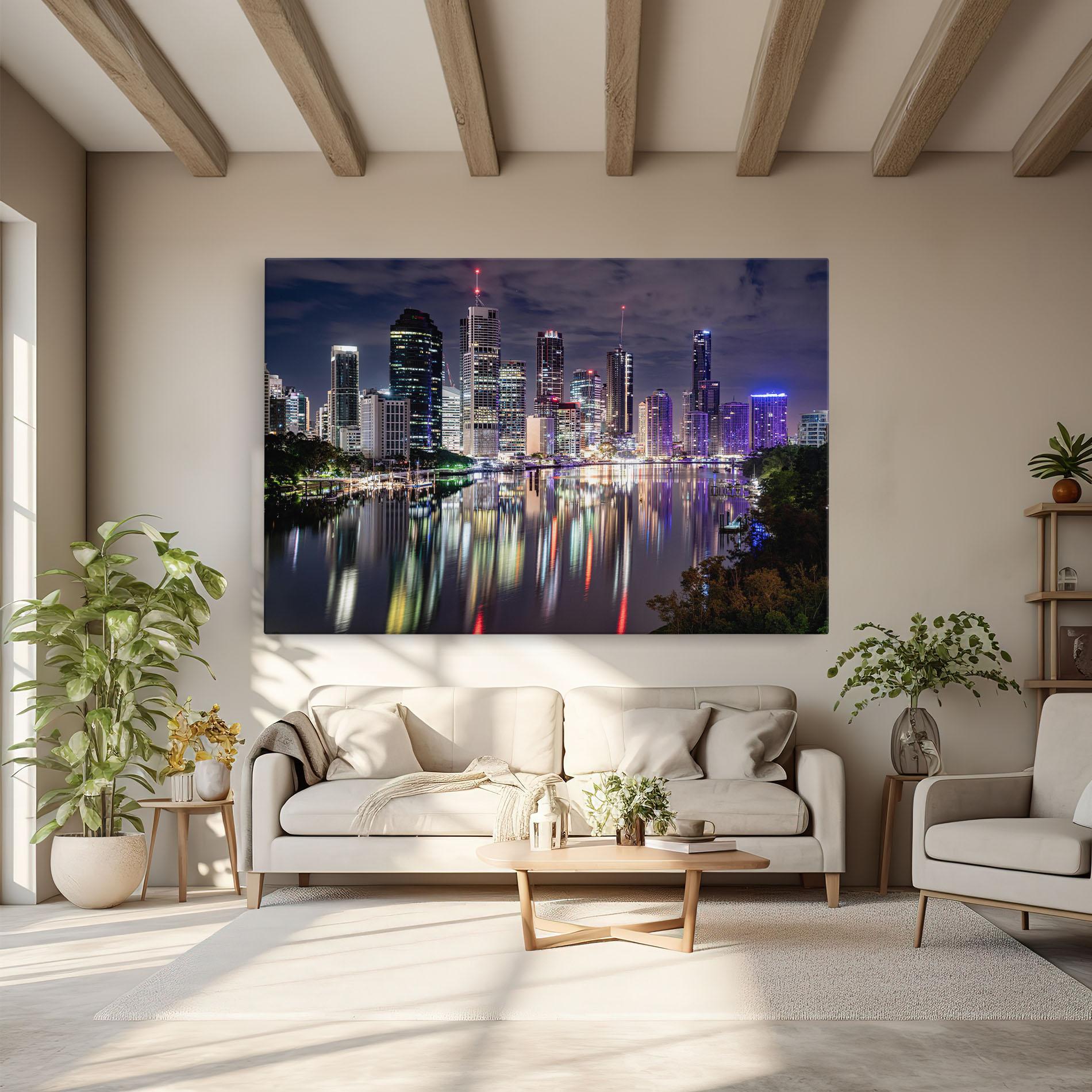 Leinwandbild Brisbane Night mockup 6