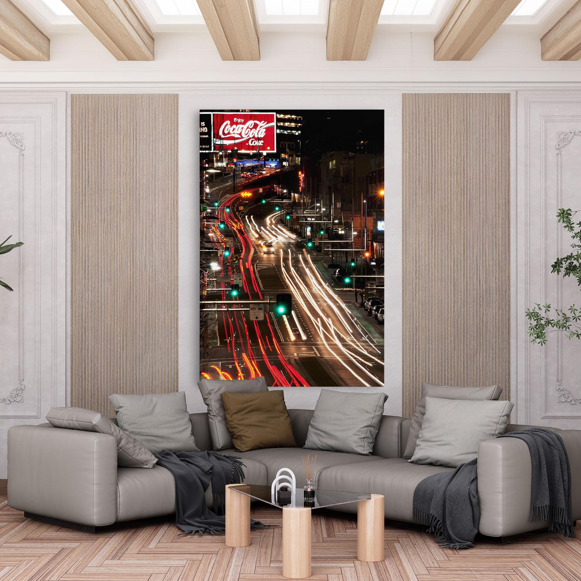 Leinwandbild Car Light Road mockup 6