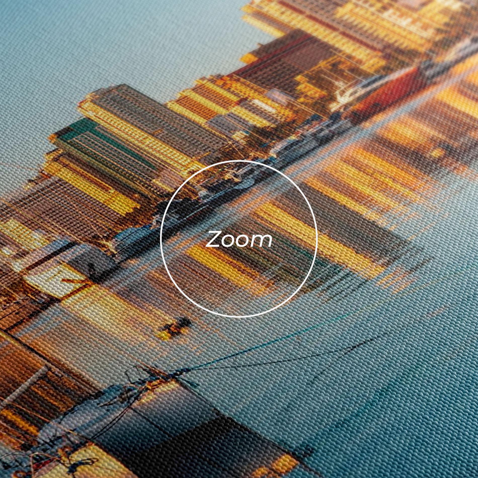 Leinwandbild Skyscrapers Water mockup 3