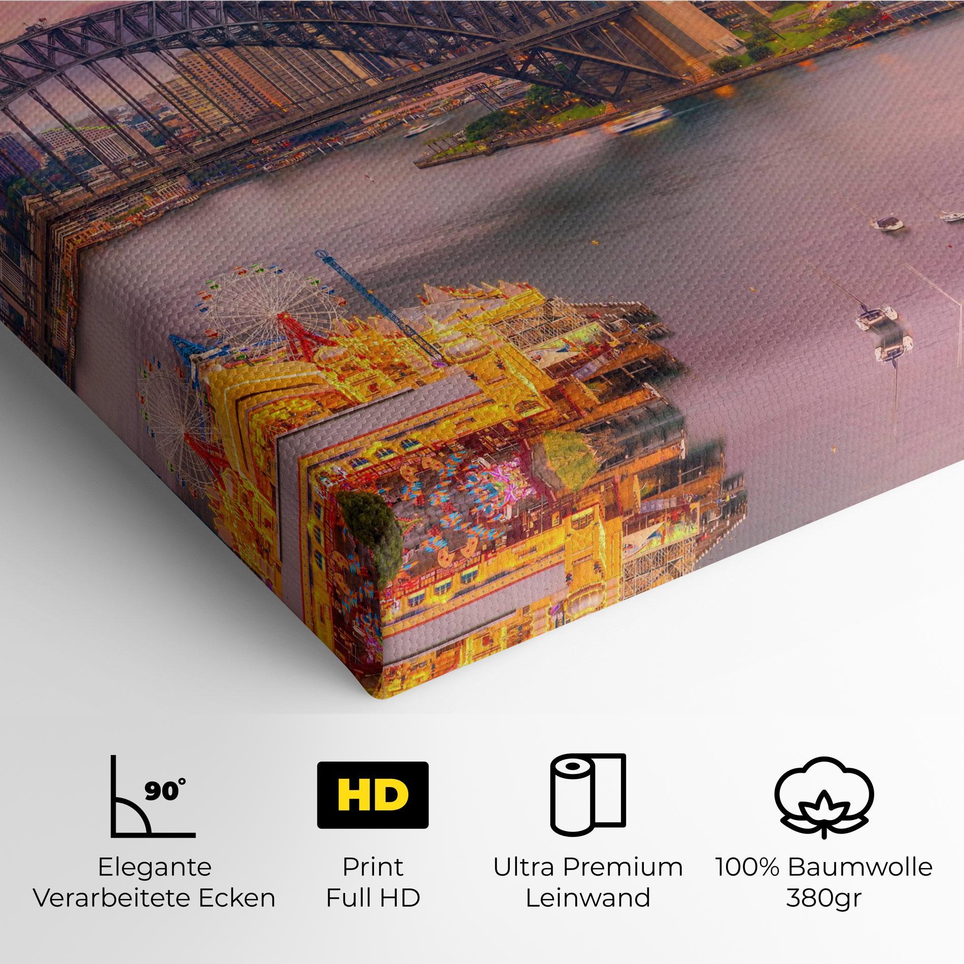 Leinwandbild Pink Sydney Skyline mockup 4