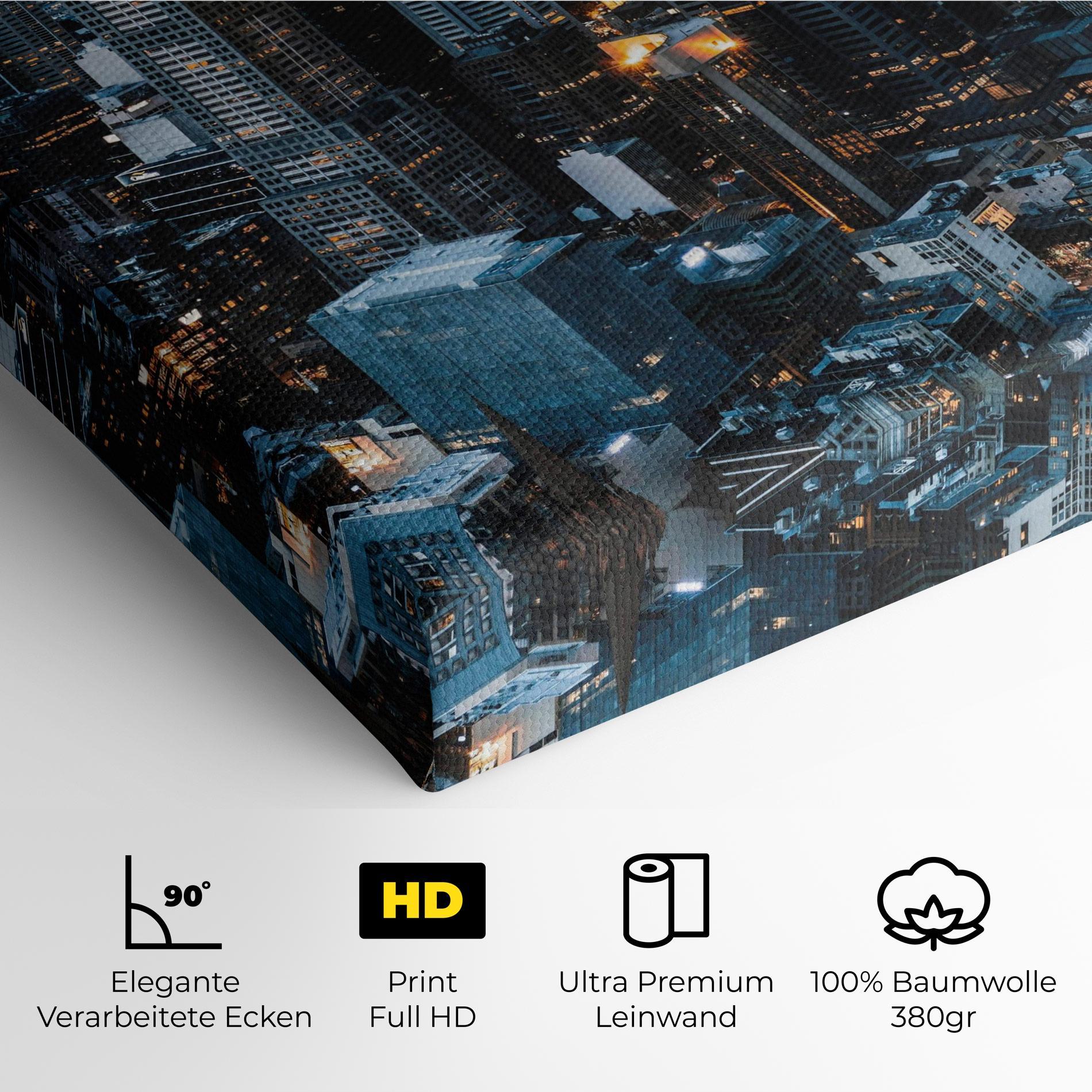 Leinwandbild Yellow Lights Skyline mockup 4