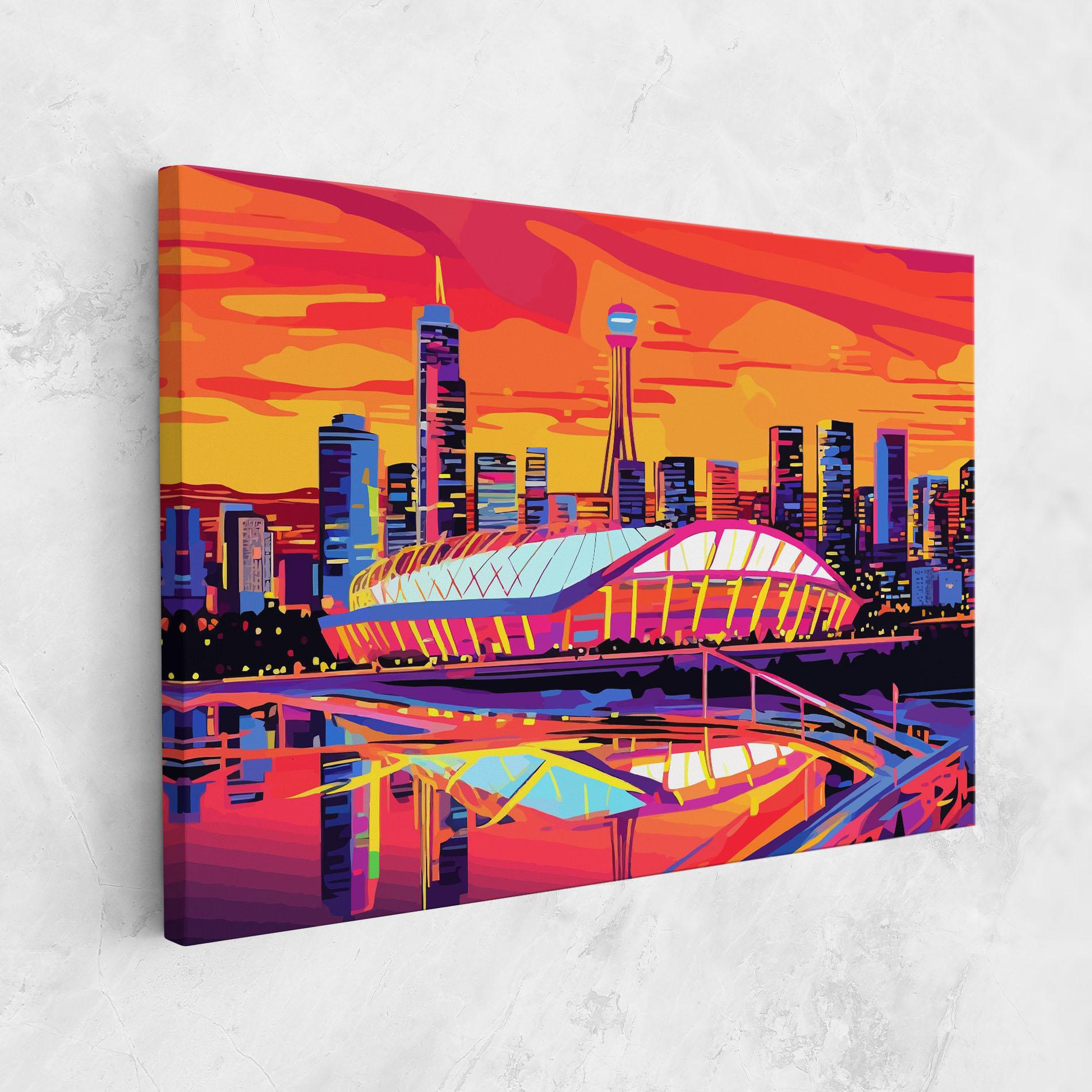 Leinwandbild Australian Orange Sunset mockup 1