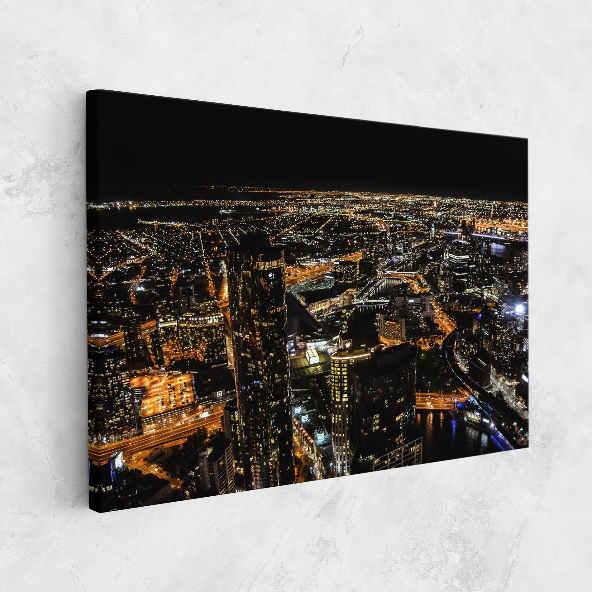 Leinwandbild Black City Light mockup 1