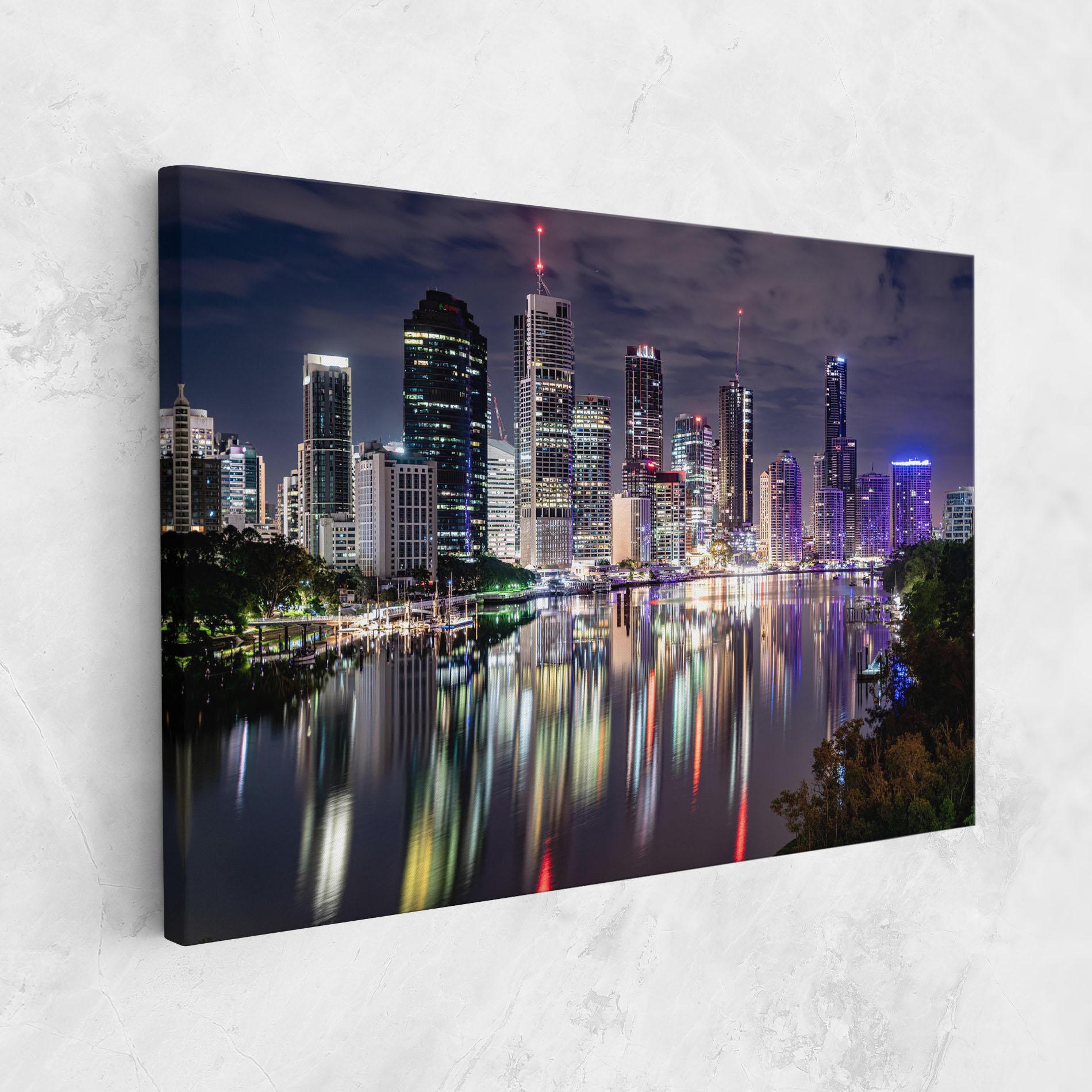 Leinwandbild Brisbane Night mockup 1