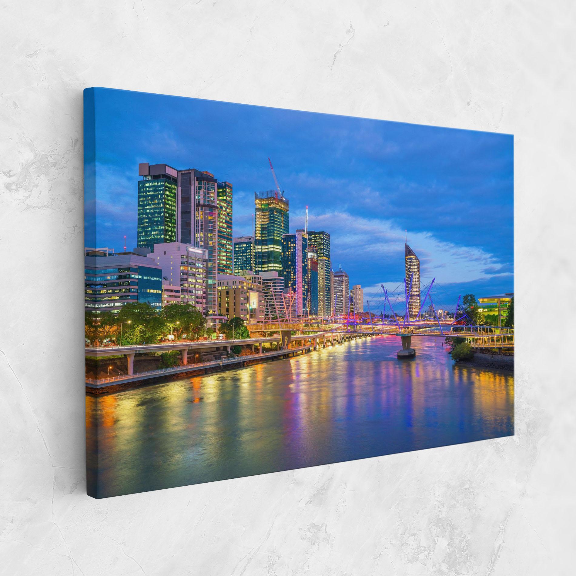 Leinwandbild Brisbane Skyline View mockup 1