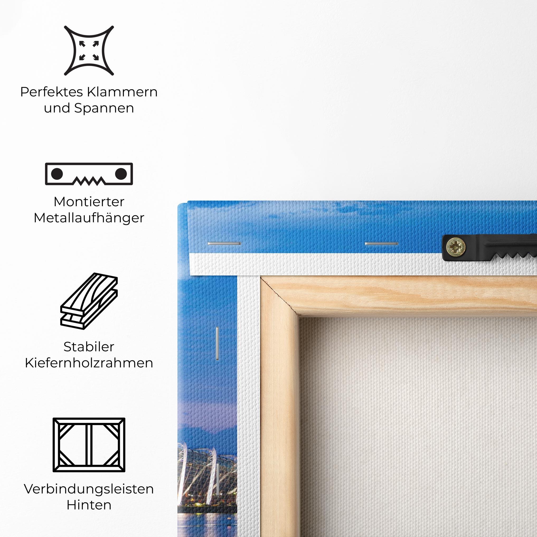 Leinwandbild Singapore Blue Sunset mockup 5