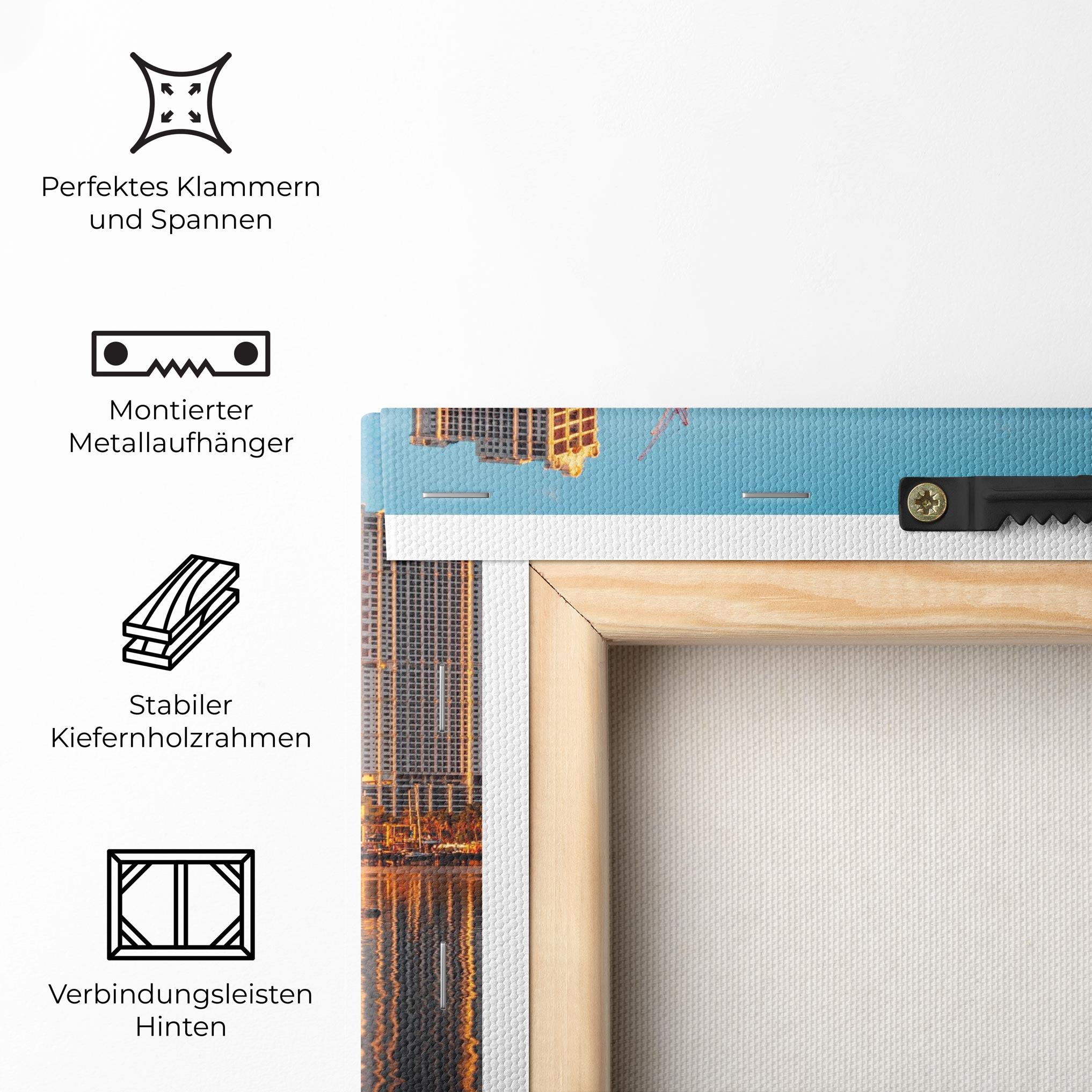 Leinwandbild Skyscrapers Water mockup 5