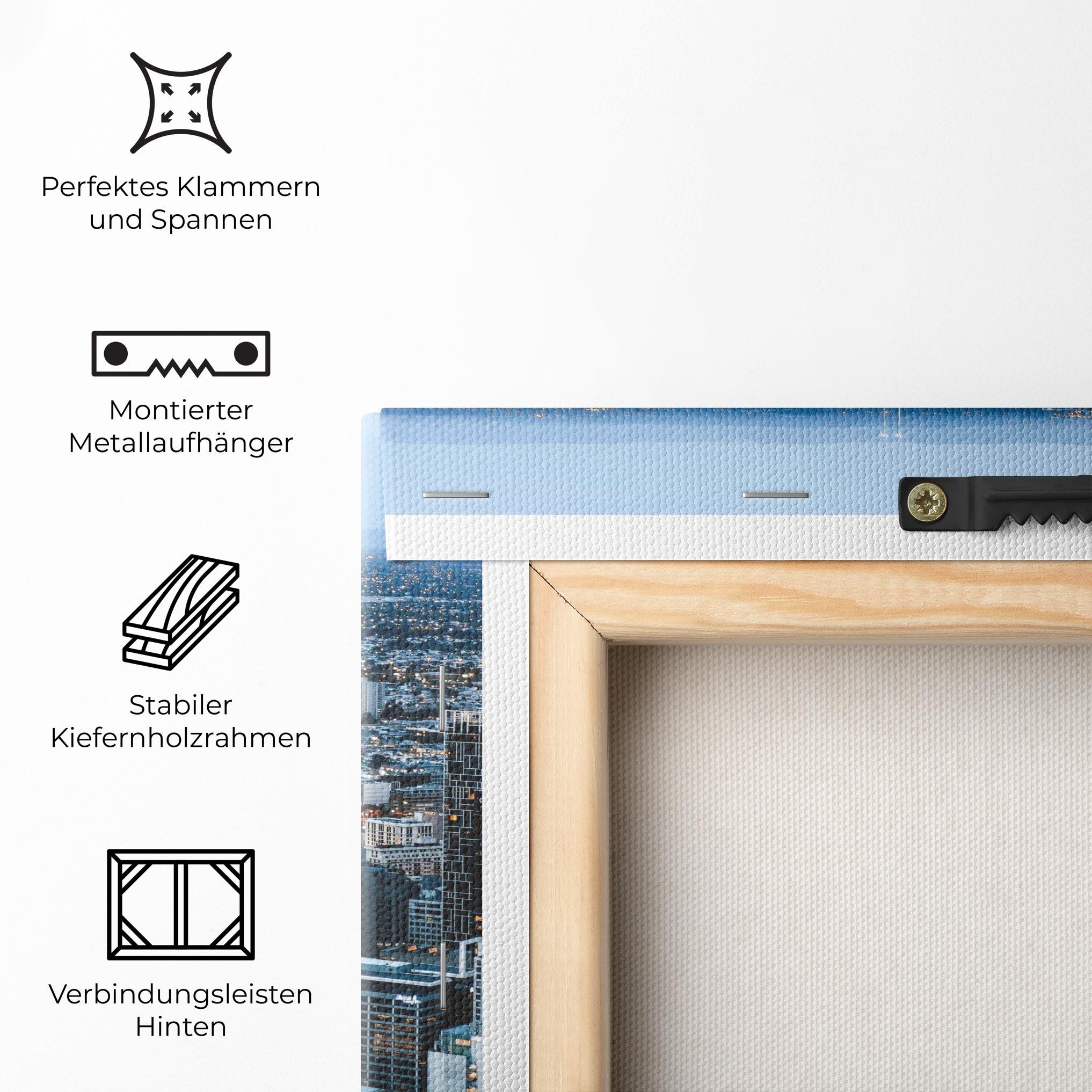 Leinwandbild Yellow Lights Skyline mockup 5