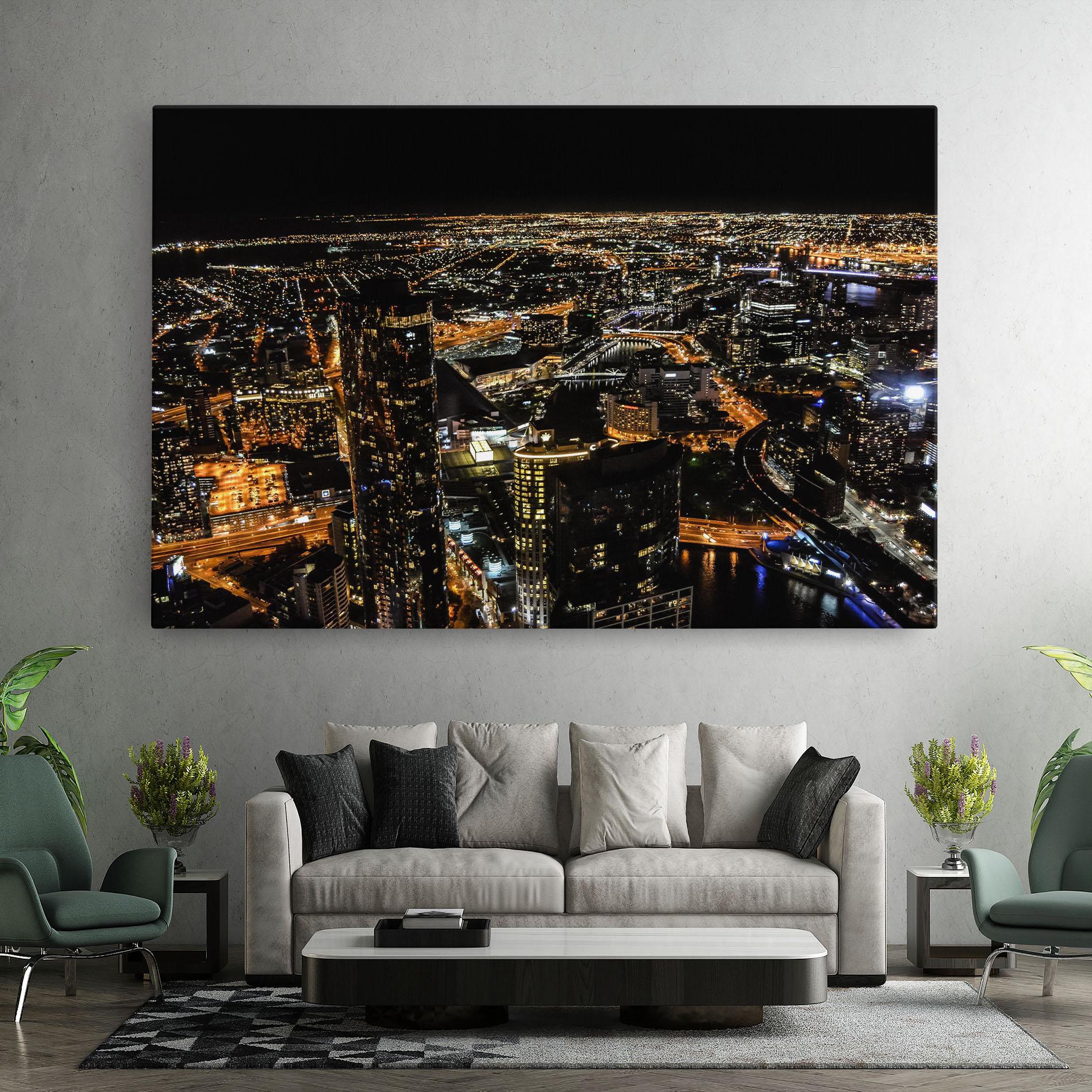 Leinwandbild Black City Light mockup 7