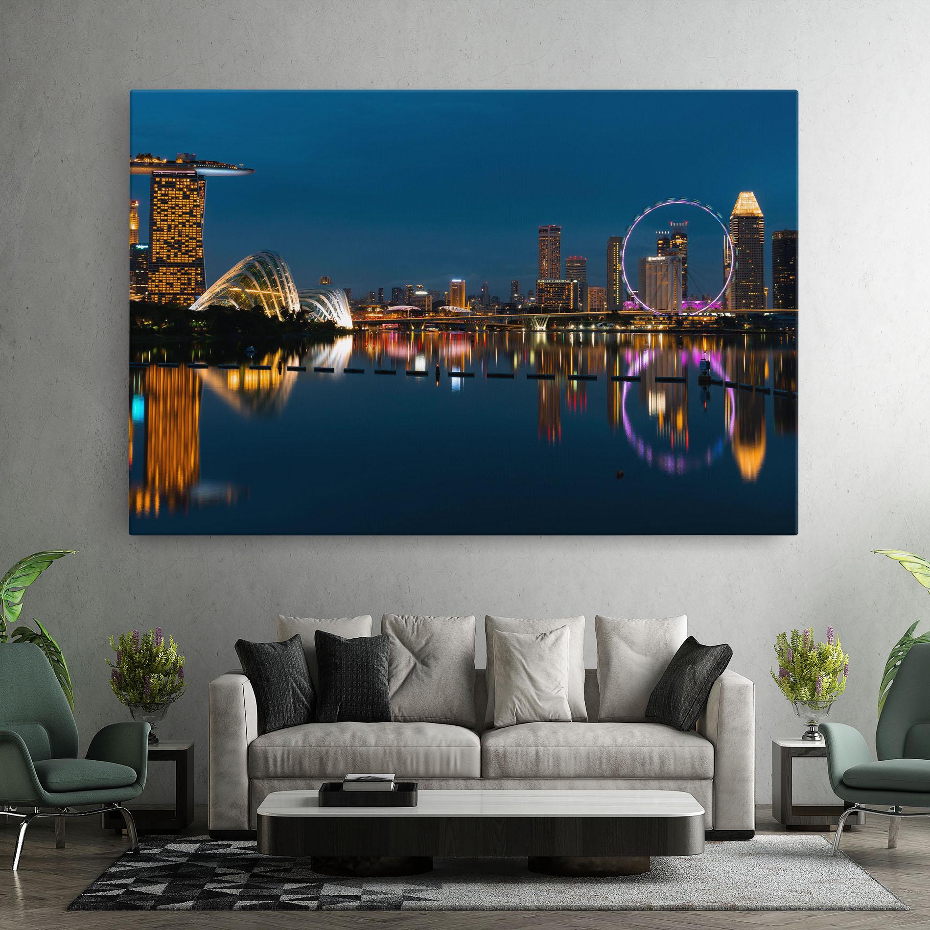Leinwandbild Singapore City Skyline mockup 7