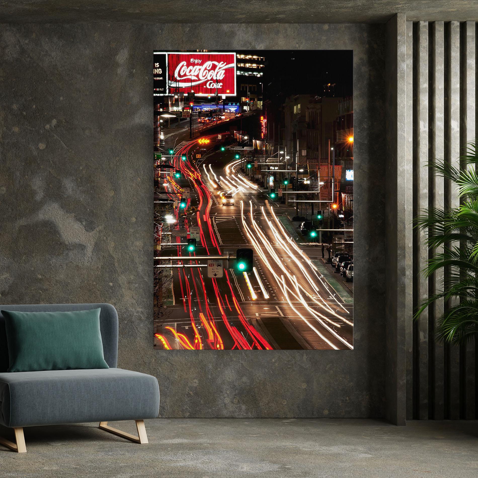 Leinwandbild Car Light Road mockup 7