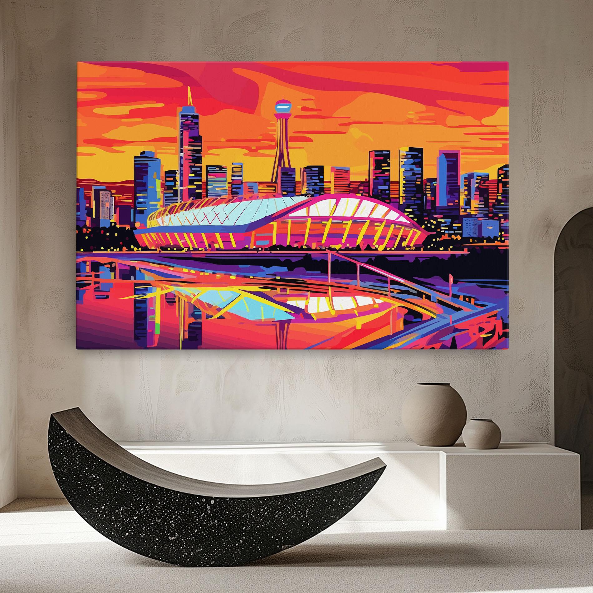 Leinwandbild Australian Orange Sunset mockup 8