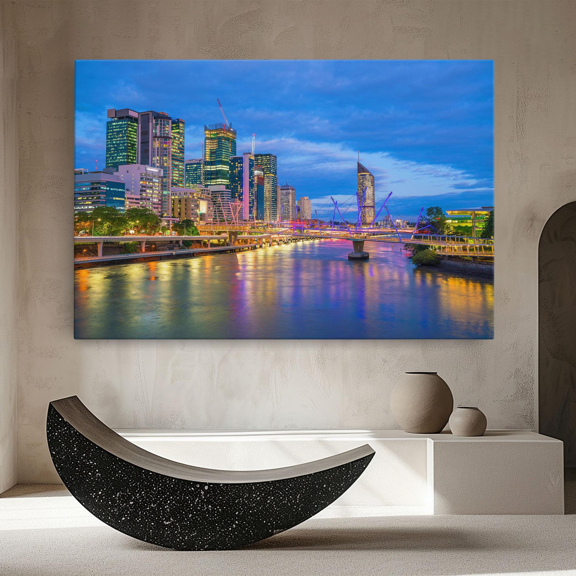 Leinwandbild Brisbane Skyline View mockup 8