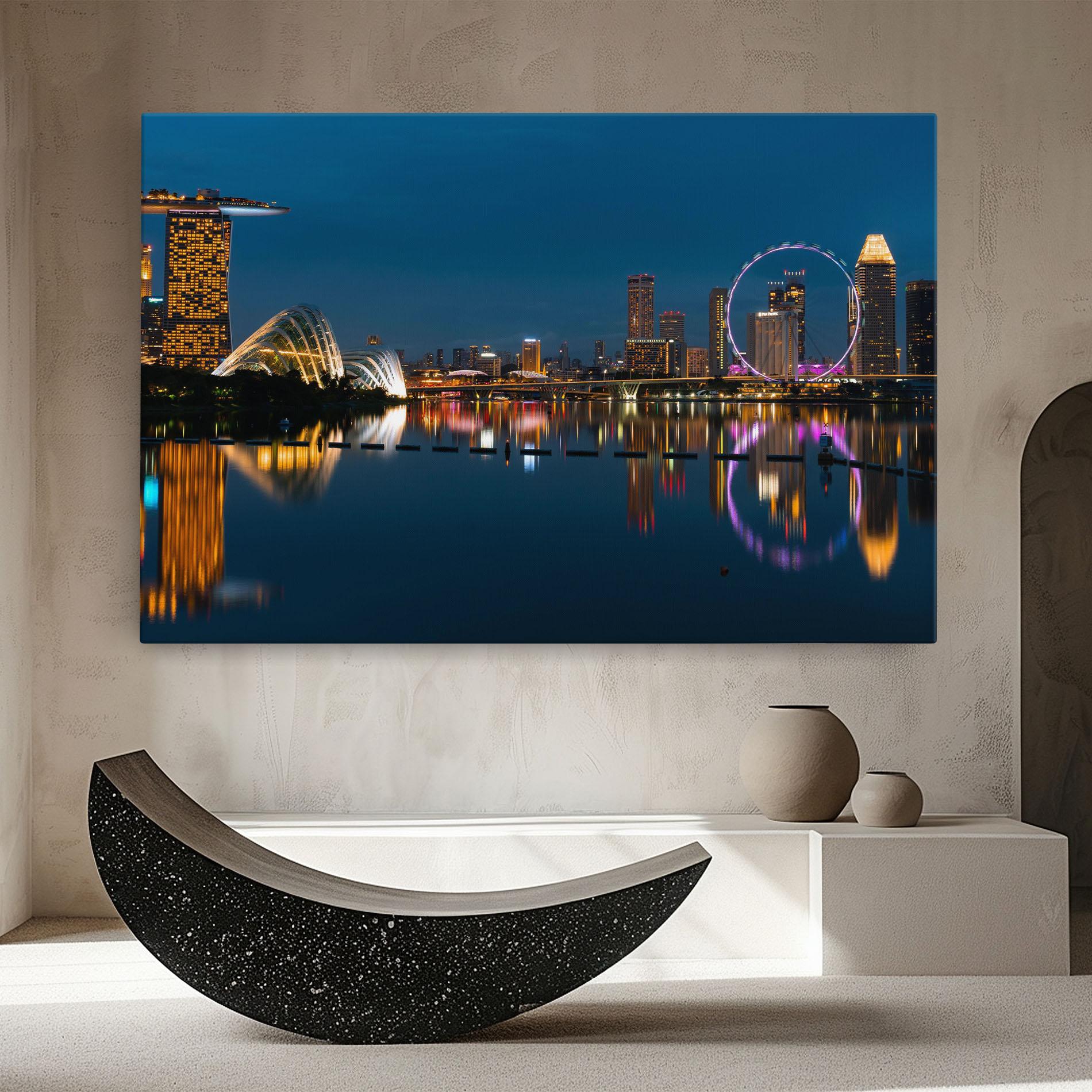 Leinwandbild Singapore City Skyline mockup 8