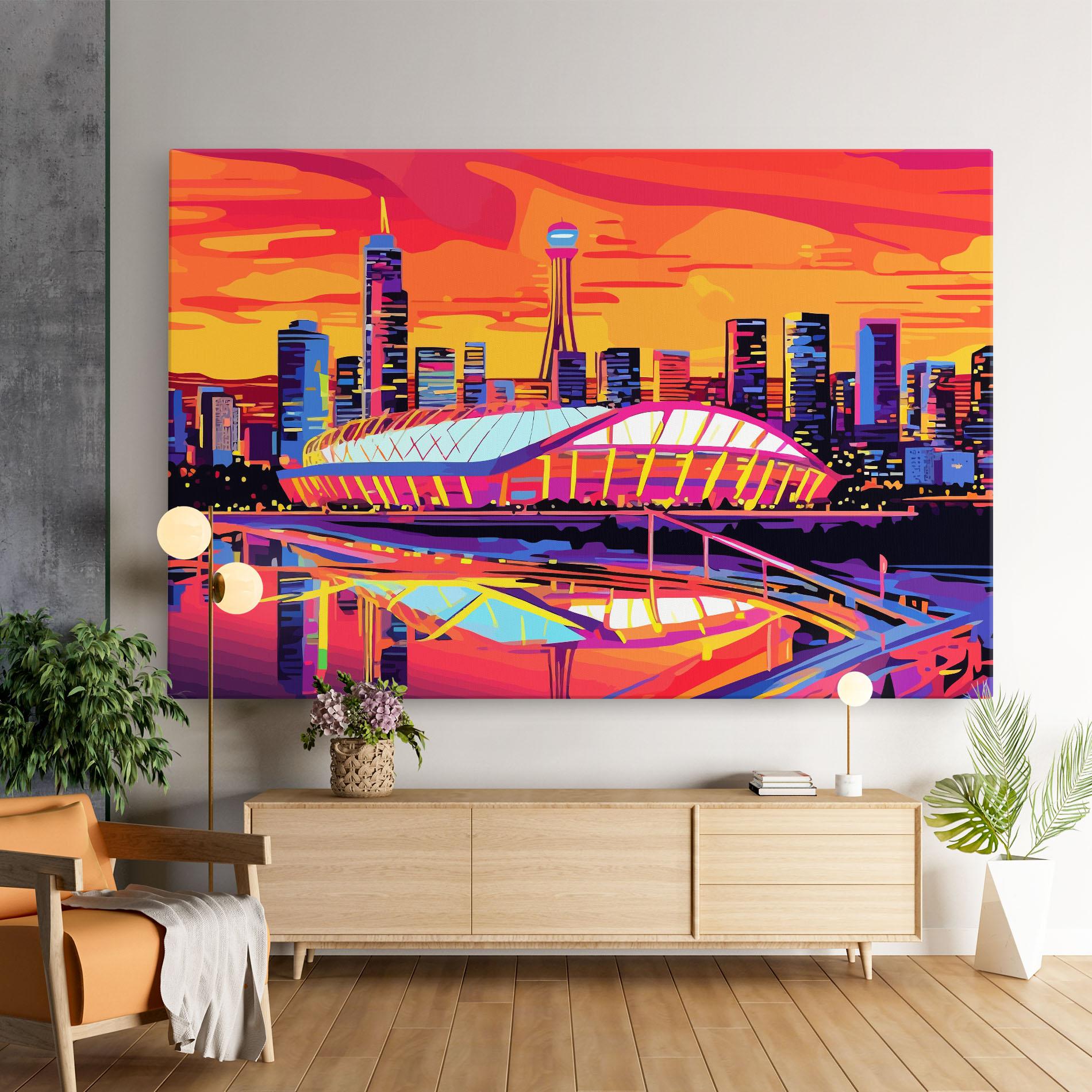 Leinwandbild Australian Orange Sunset mockup 9
