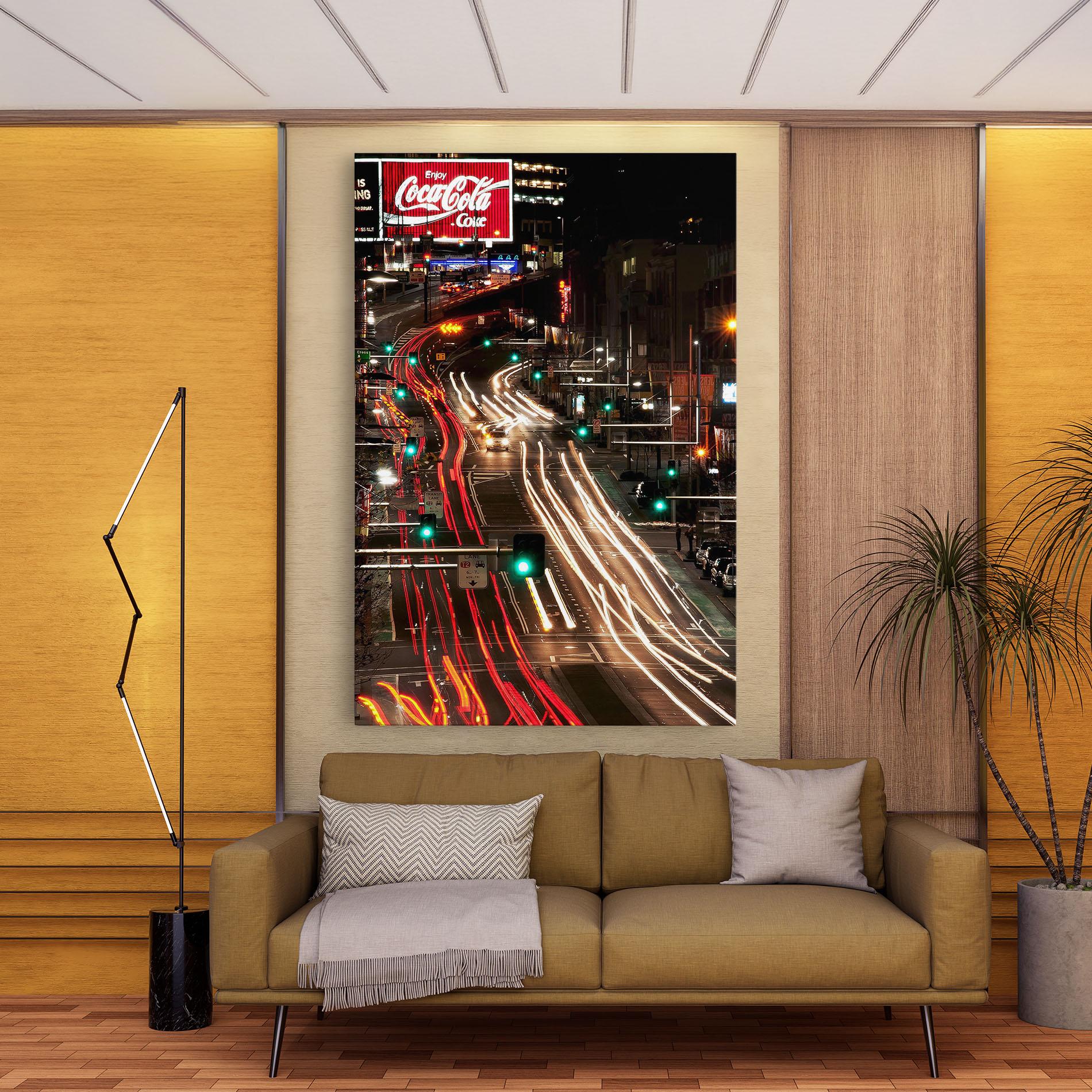 Leinwandbild Car Light Road mockup 9