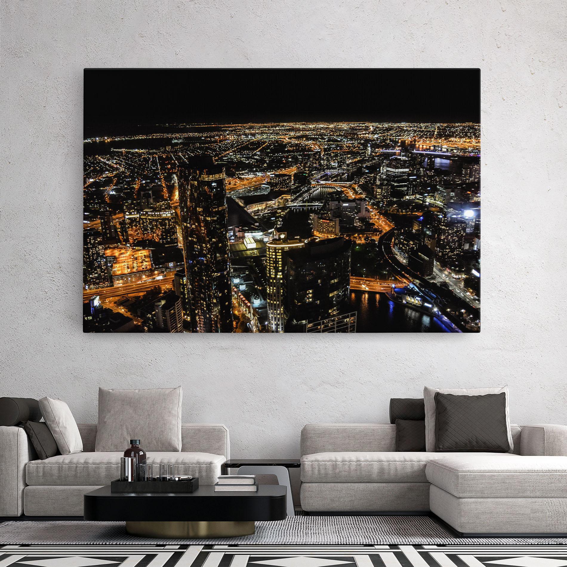 Leinwandbild Black City Light mockup 2