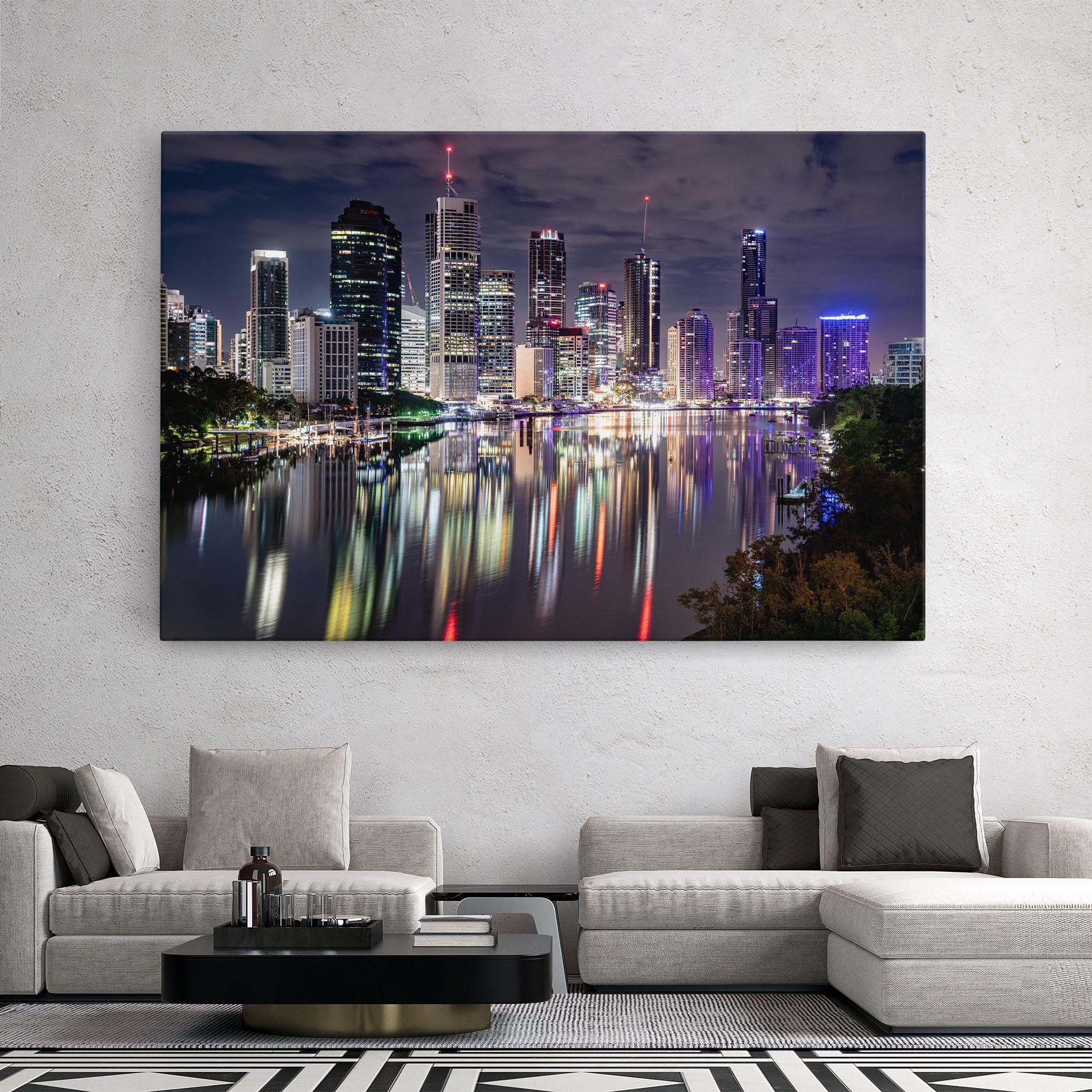 Leinwandbild Brisbane Night mockup 2
