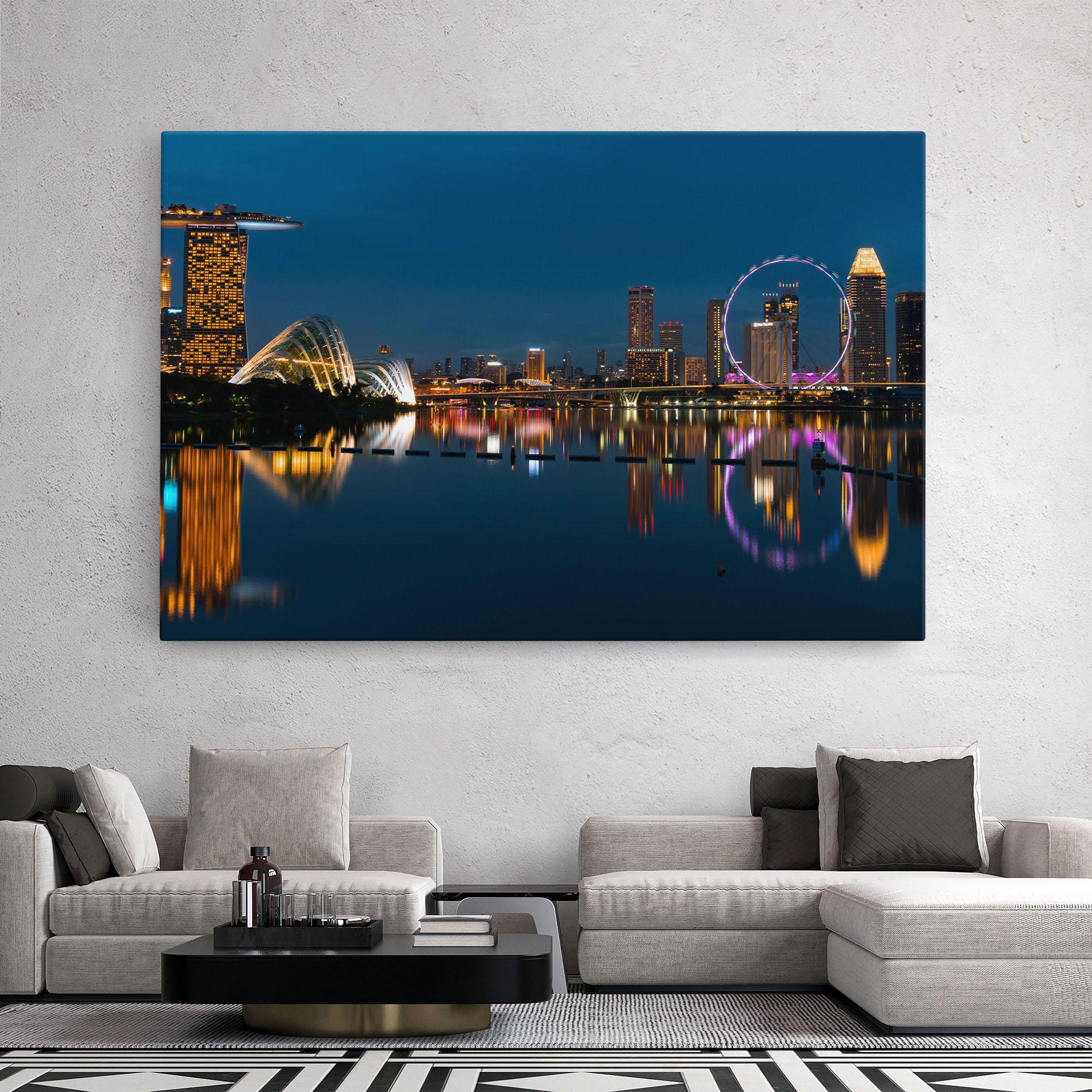 Leinwandbild Singapore City Skyline mockup 2