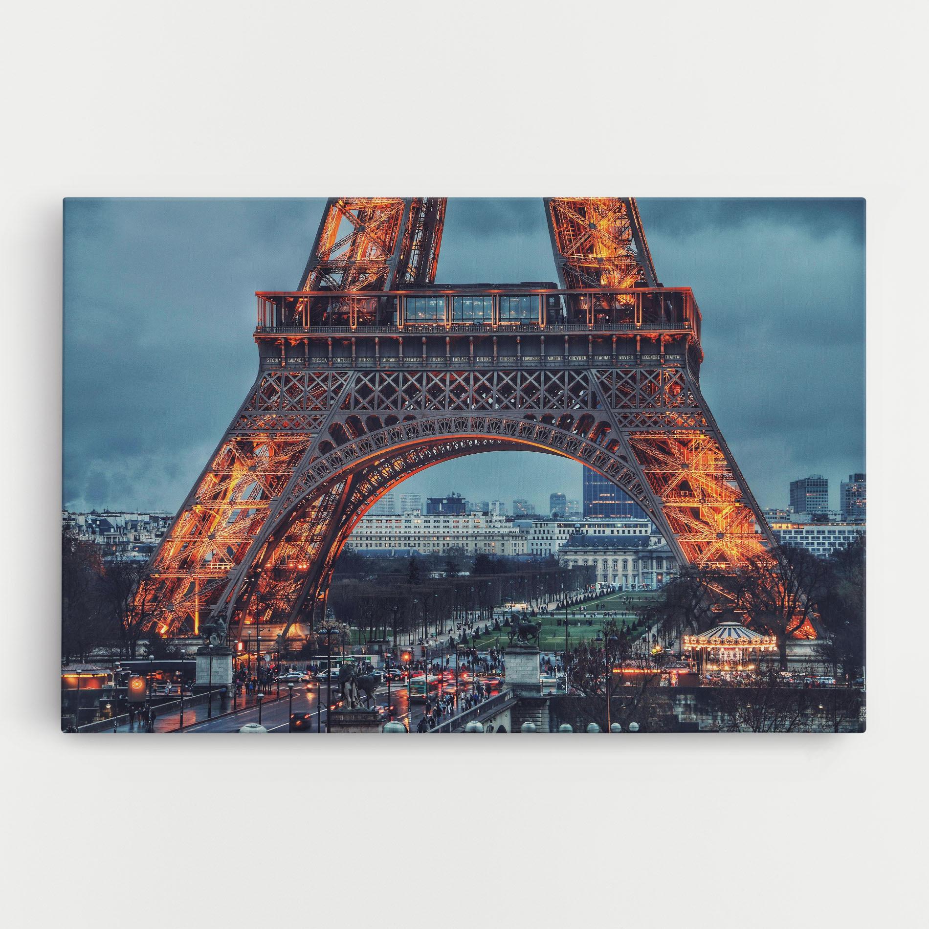 Leinwandbild Eiffel Tower Lights mockup 0