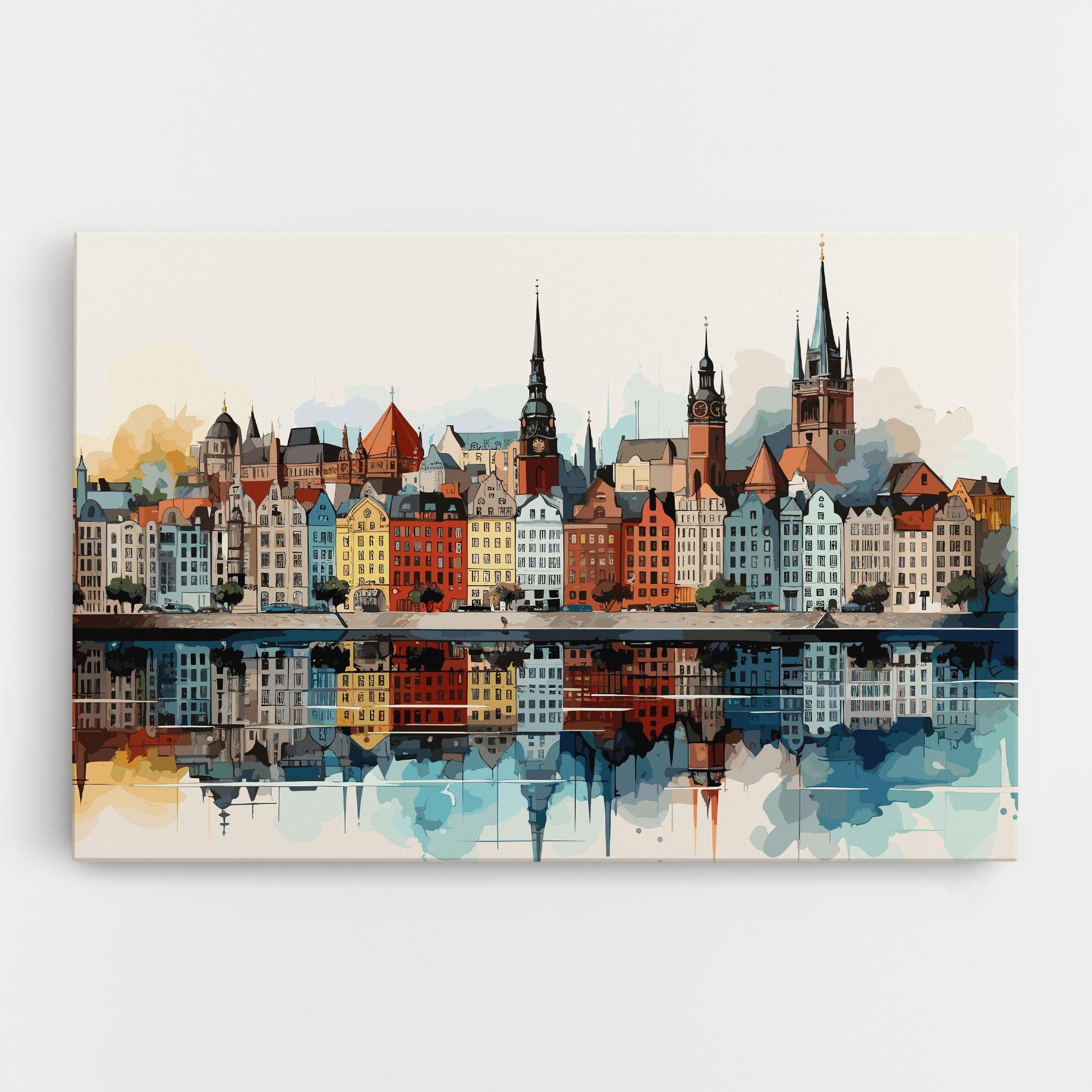 Leinwandbild German Buildings mockup 0