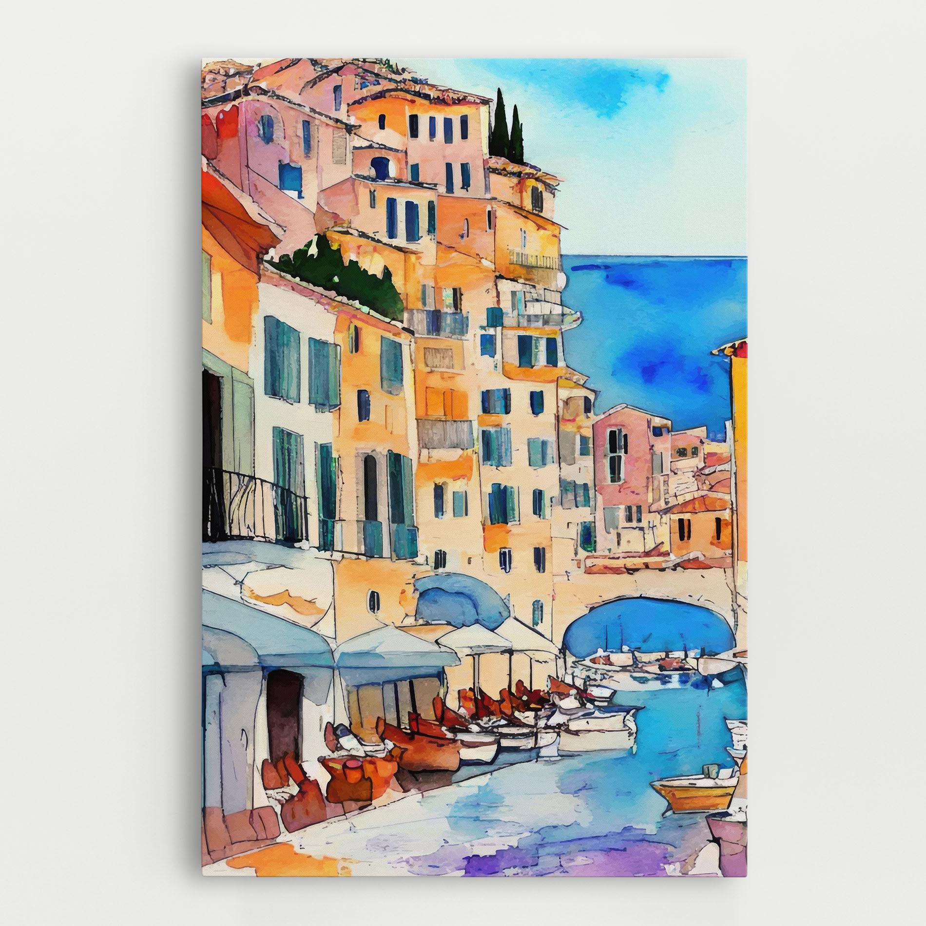 Leinwandbild France Watercolor mockup 0