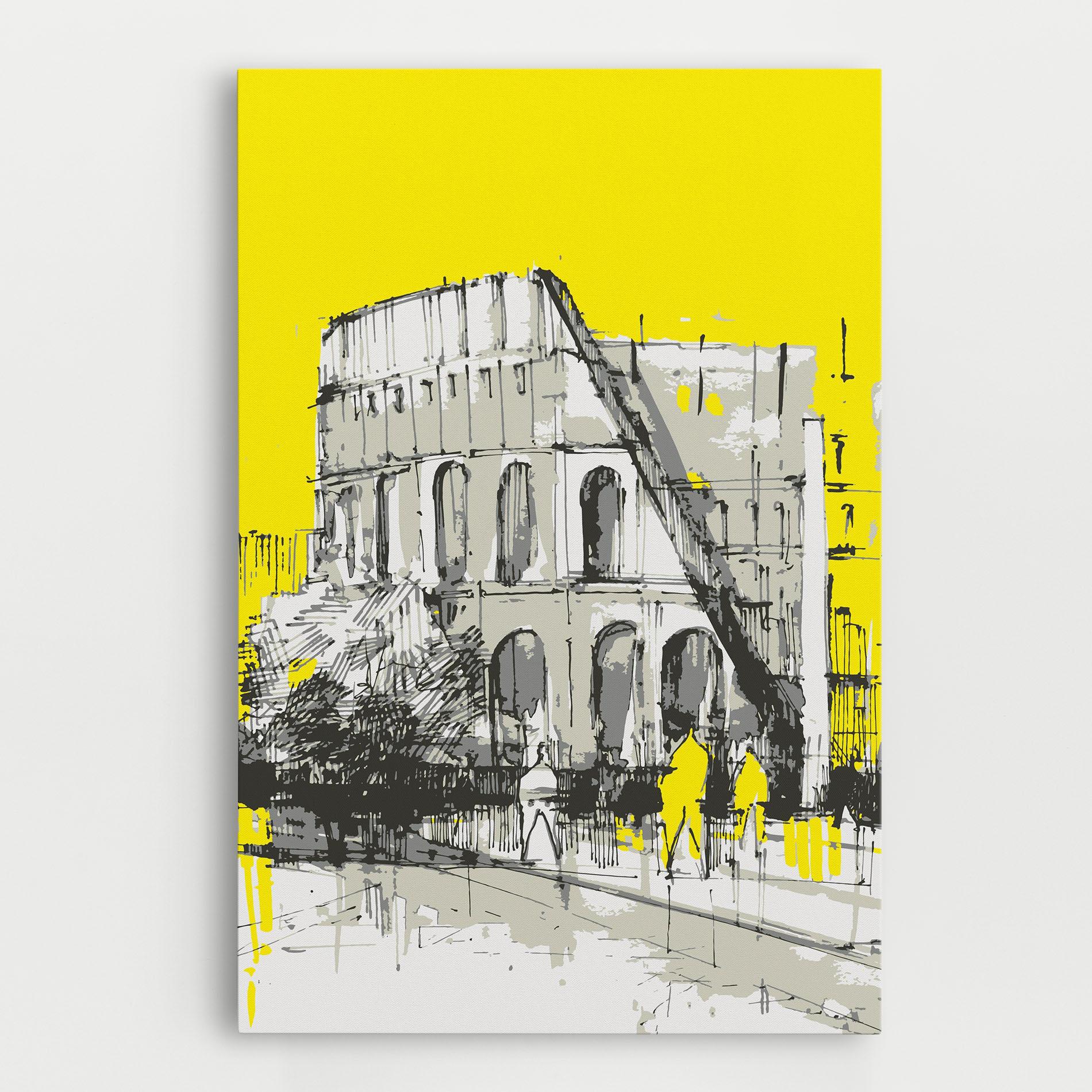 Leinwandbild Yellow Colosseum mockup 0