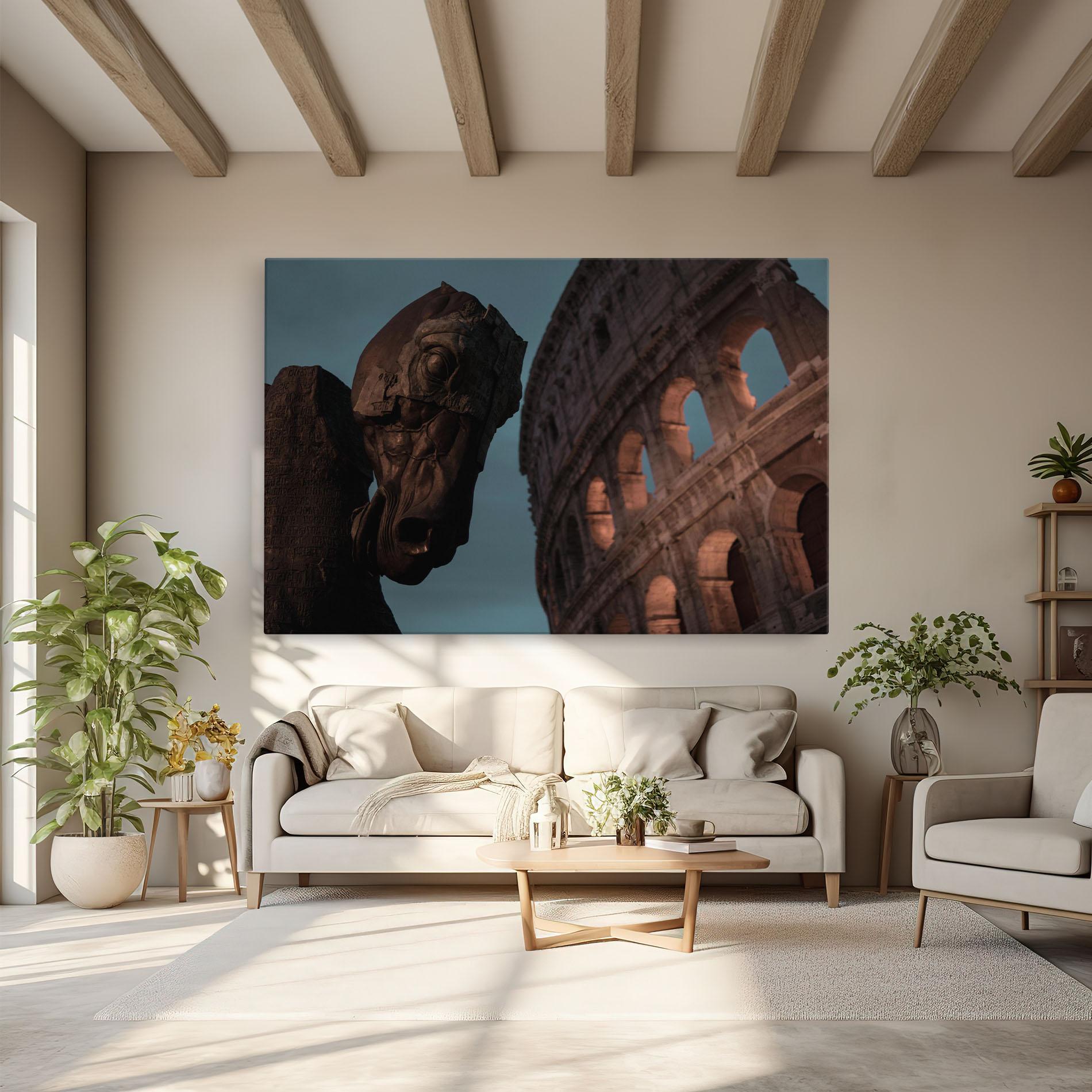 Leinwandbild Colosseum Horse mockup 6