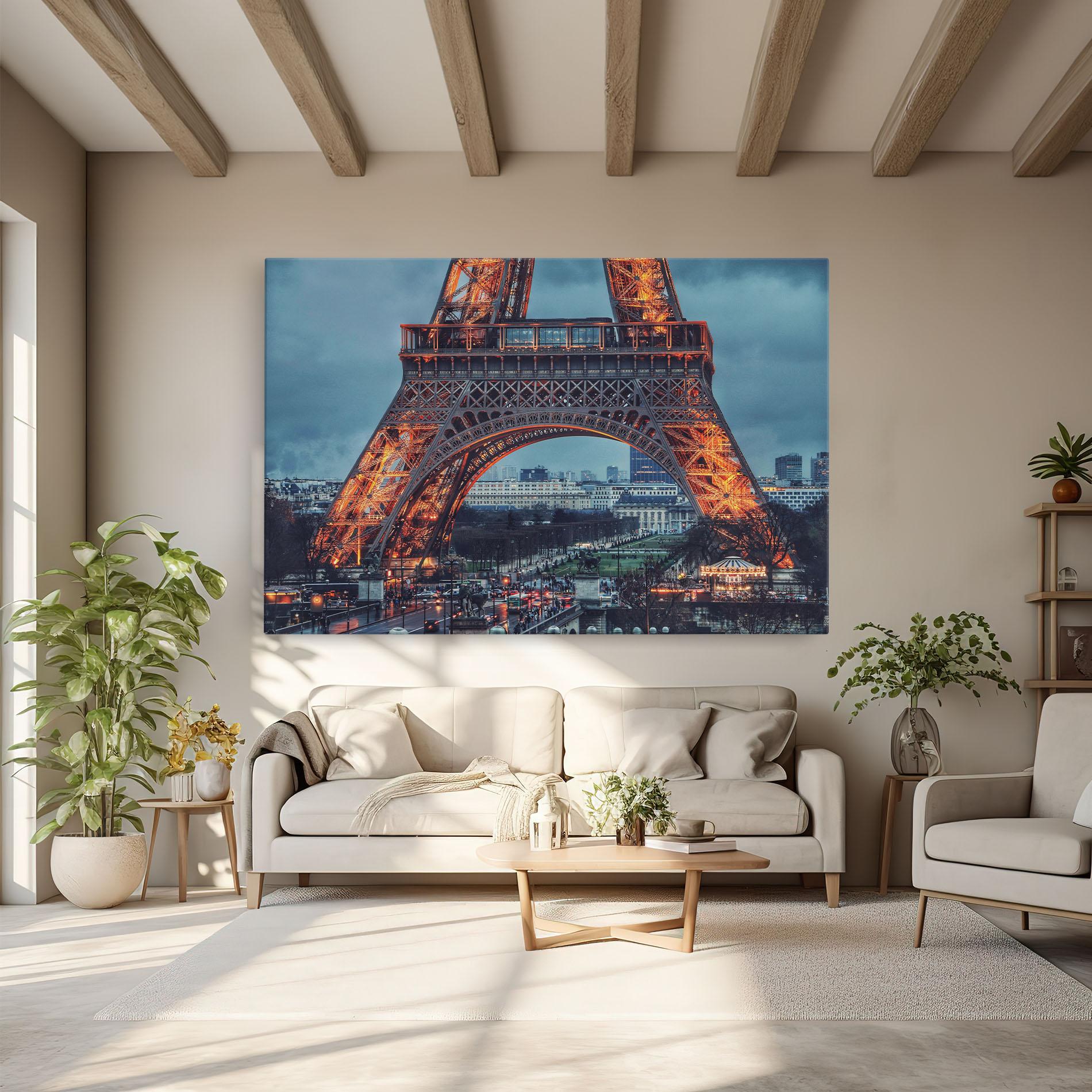Leinwandbild Eiffel Tower Lights mockup 6