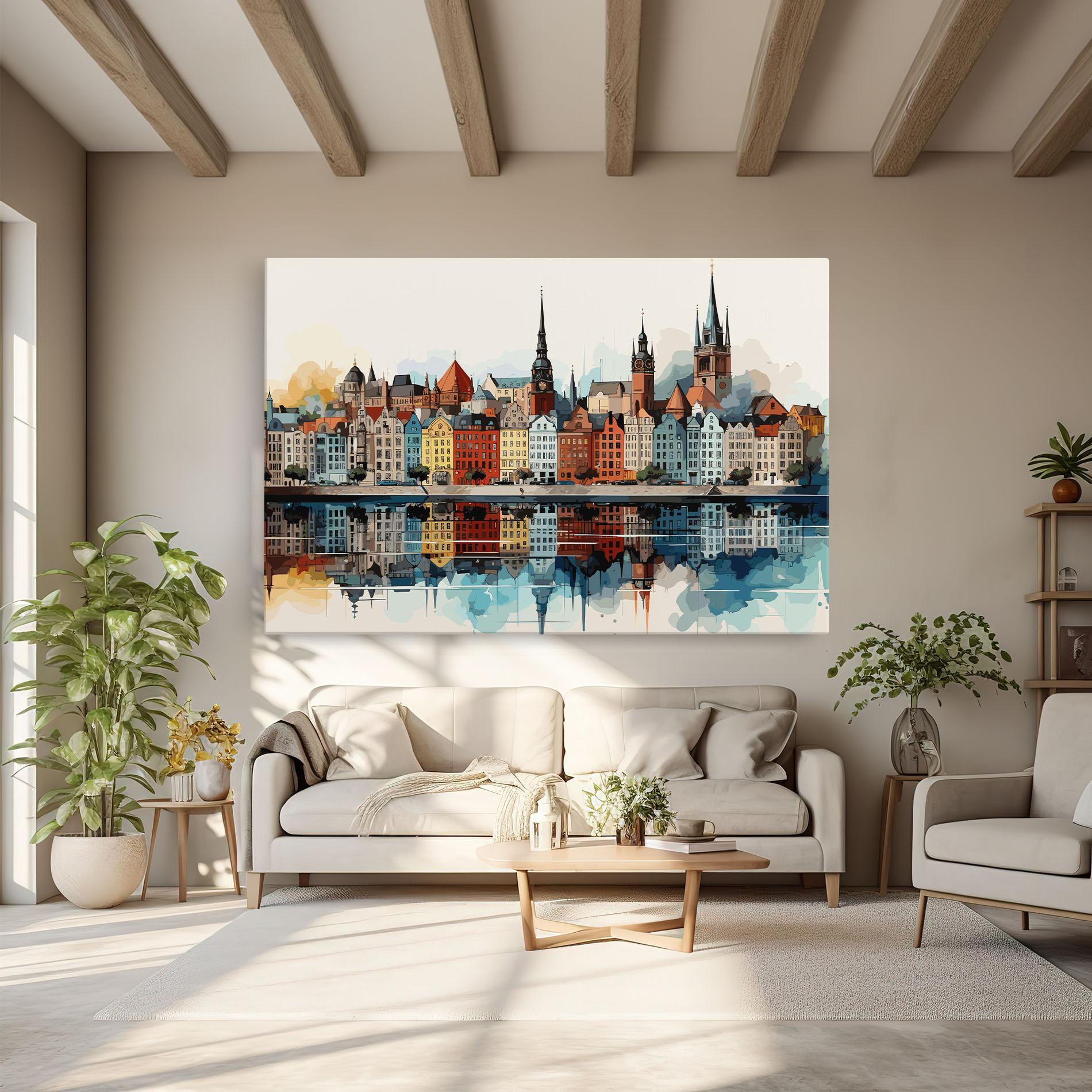 Leinwandbild German Buildings mockup 6
