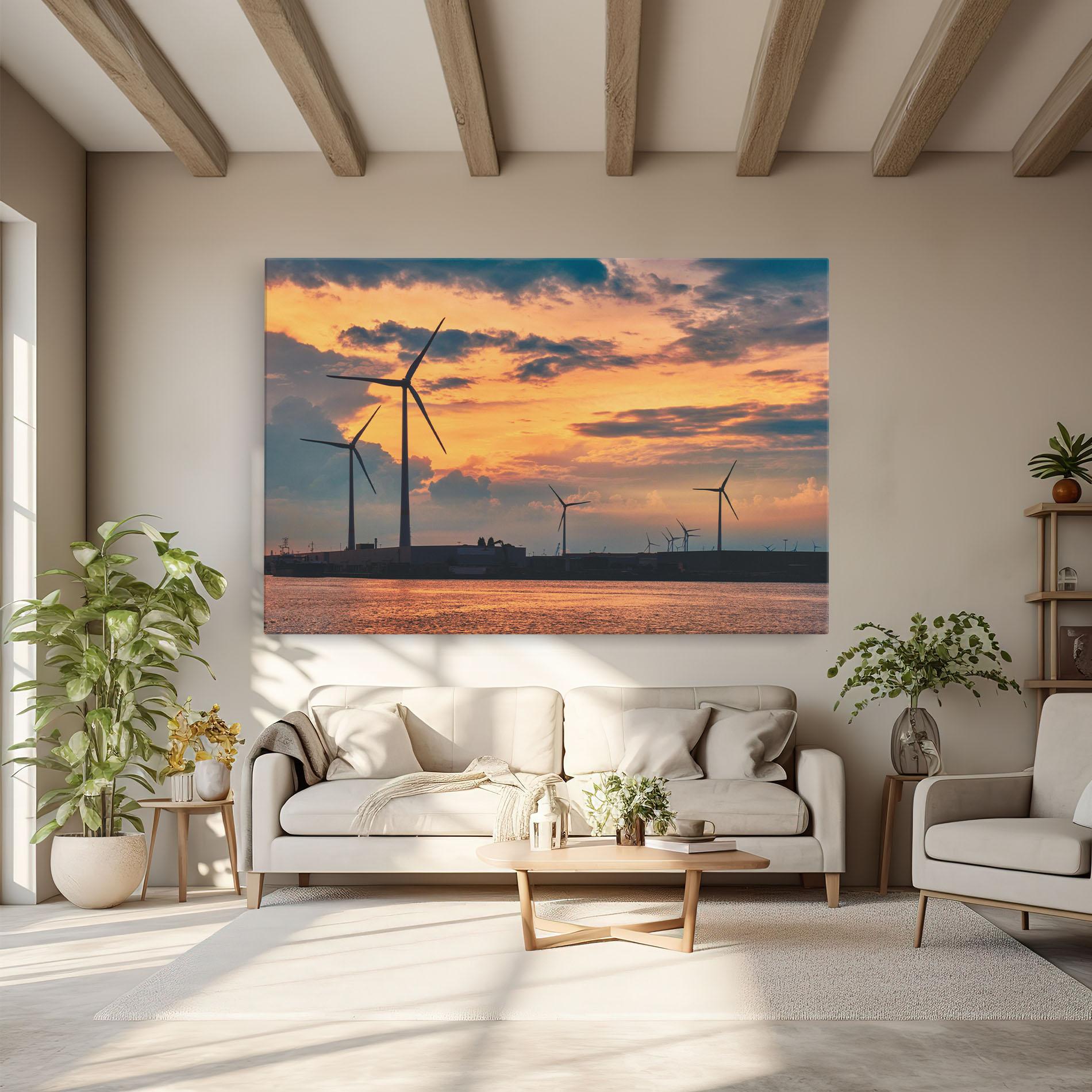 Leinwandbild Sunset Belgium mockup 6