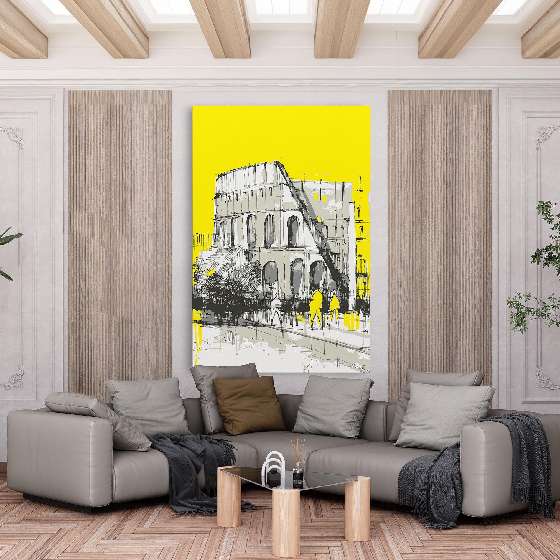 Leinwandbild Yellow Colosseum mockup 6