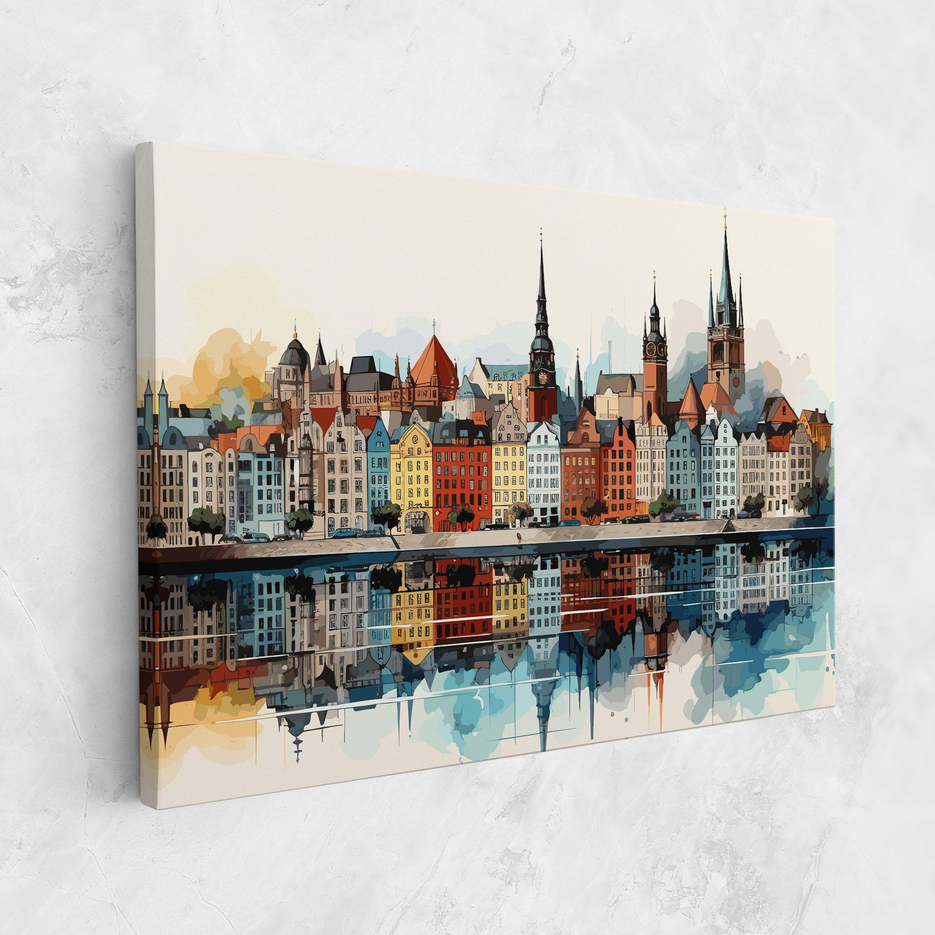 Leinwandbild German Buildings mockup 1