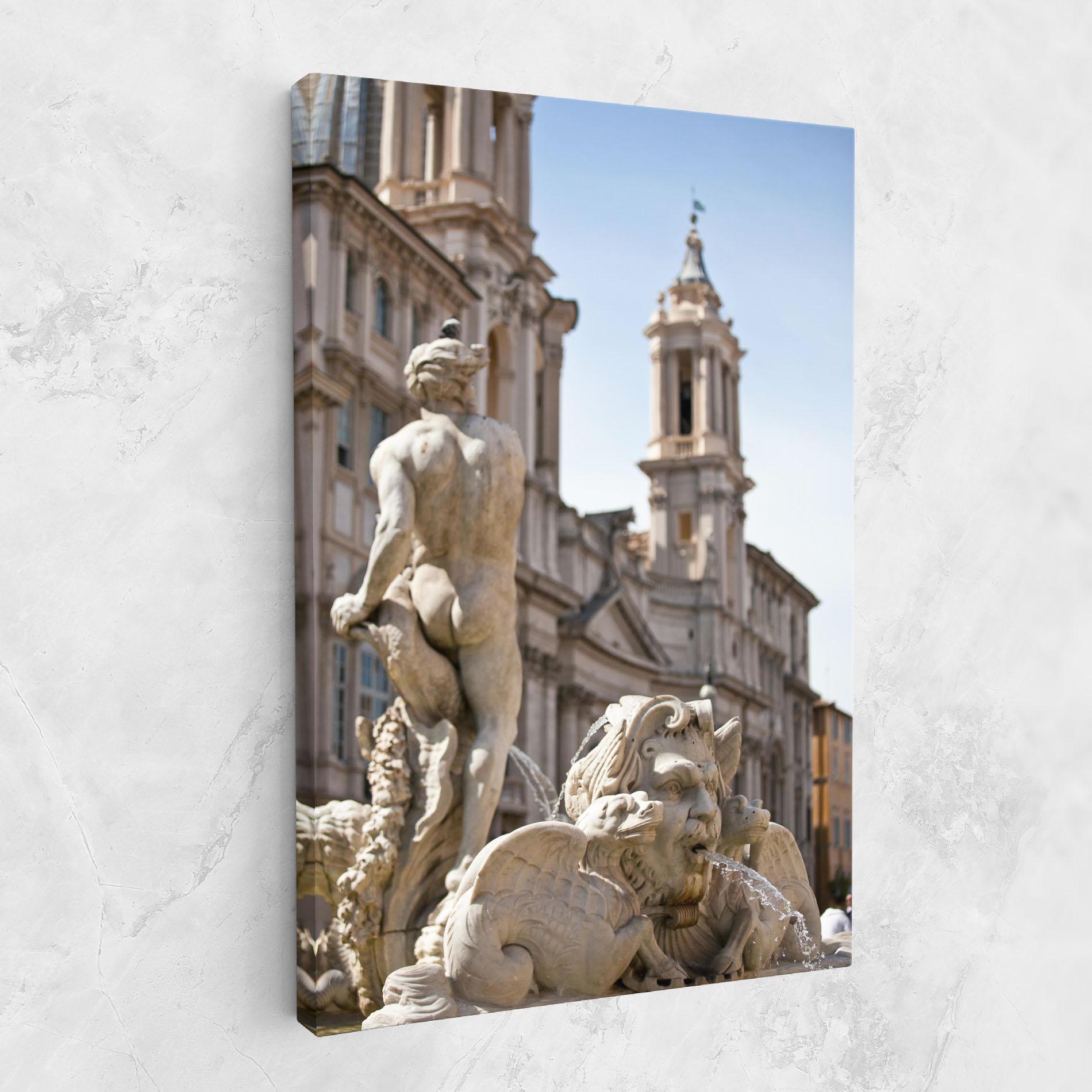 Leinwandbild Baroque Statue Italy mockup 1