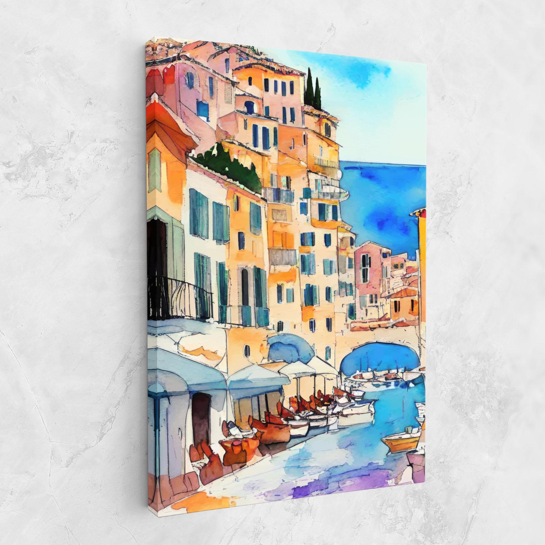 Leinwandbild France Watercolor mockup 1