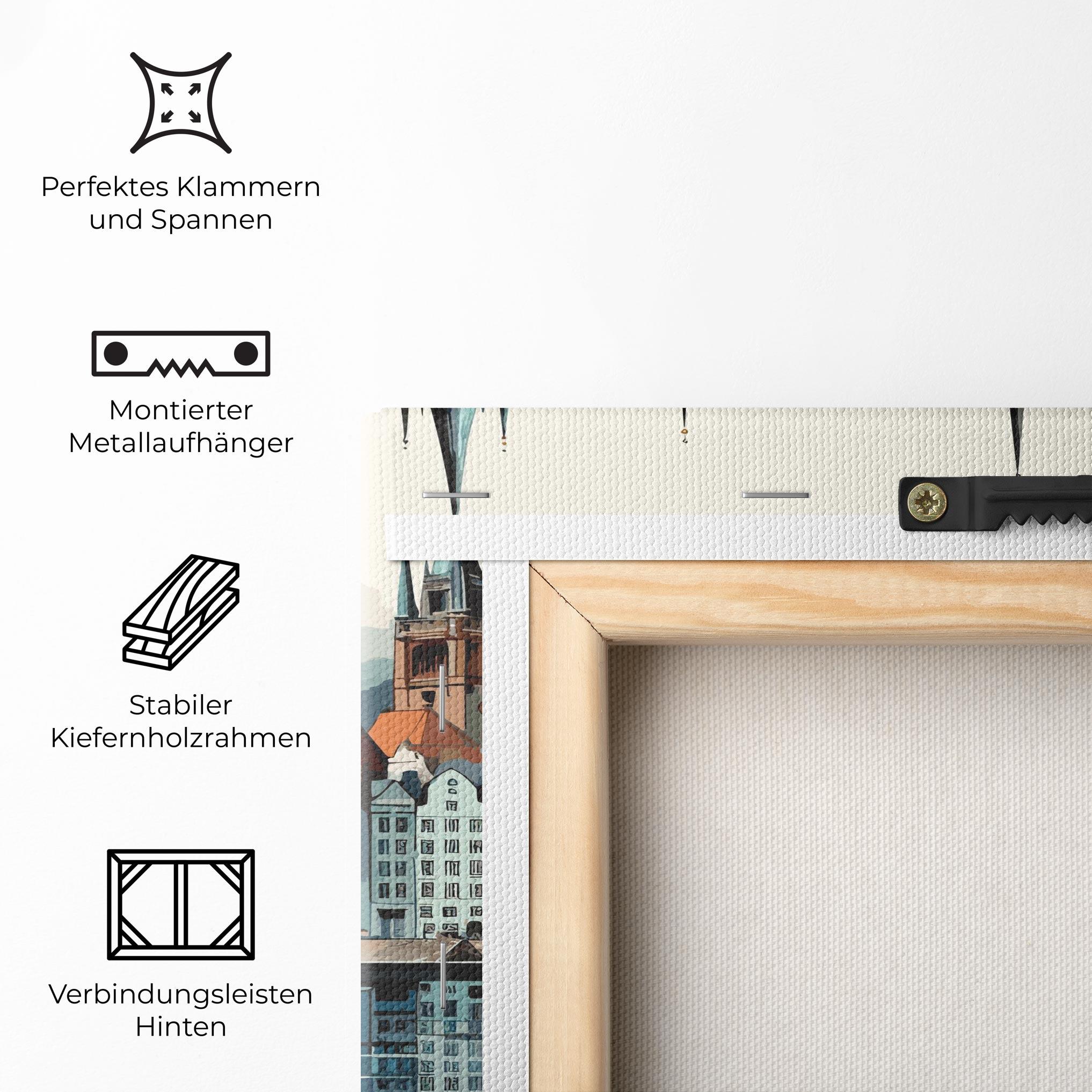 Leinwandbild German Buildings mockup 5