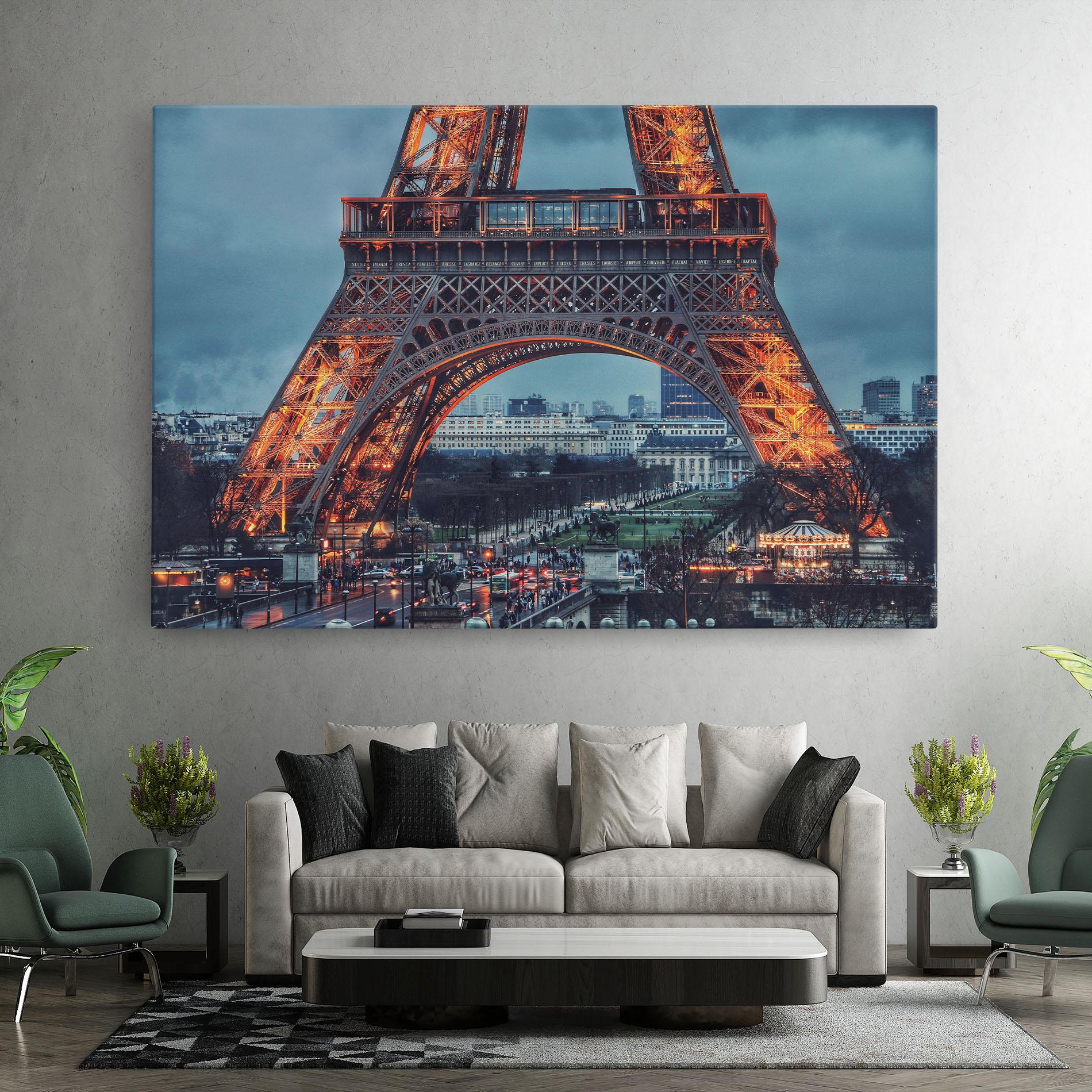 Leinwandbild Eiffel Tower Lights mockup 7