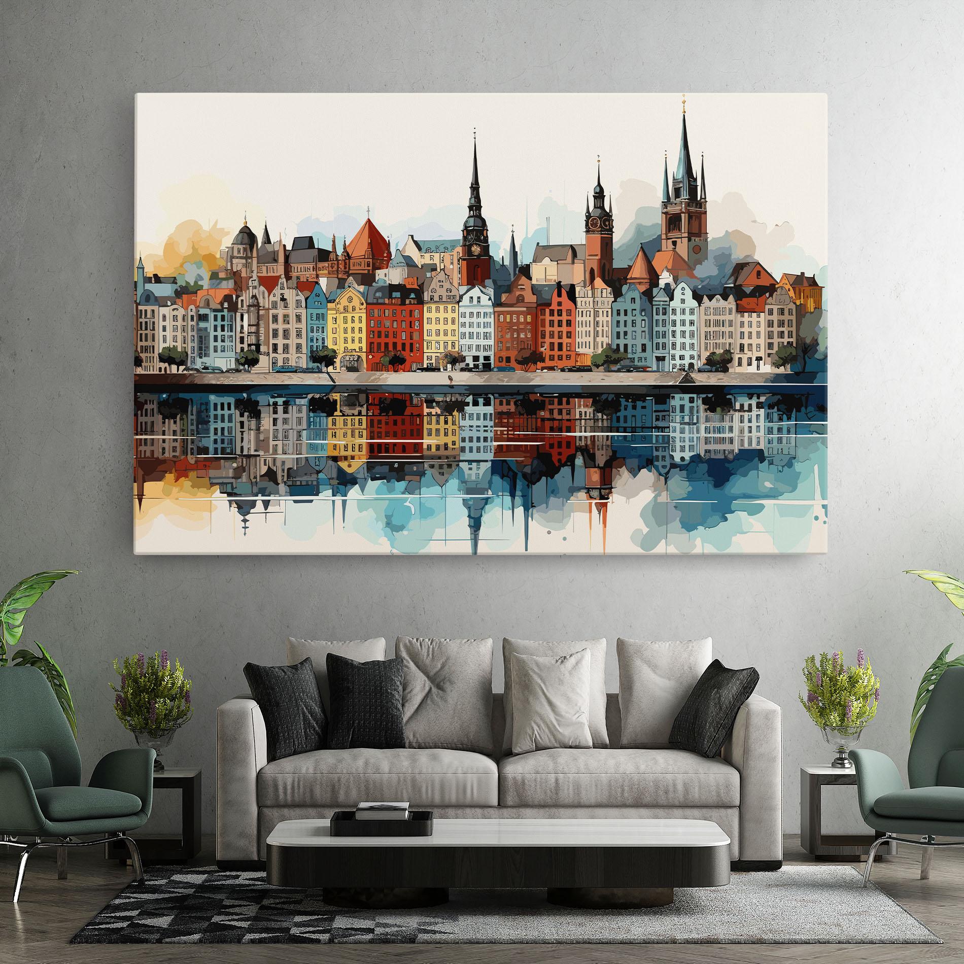 Leinwandbild German Buildings mockup 7