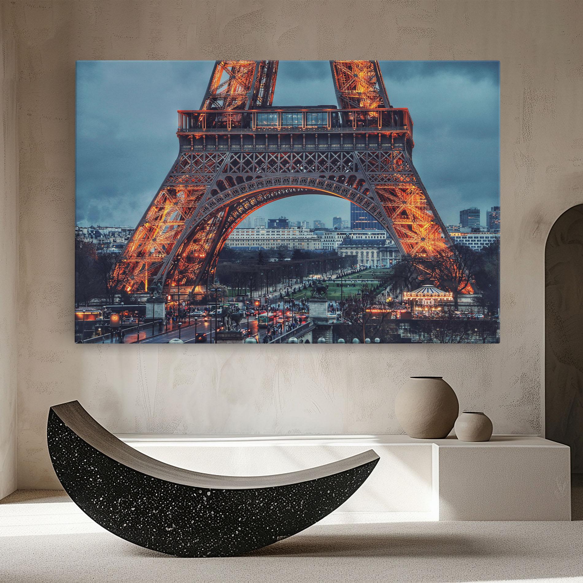 Leinwandbild Eiffel Tower Lights mockup 8