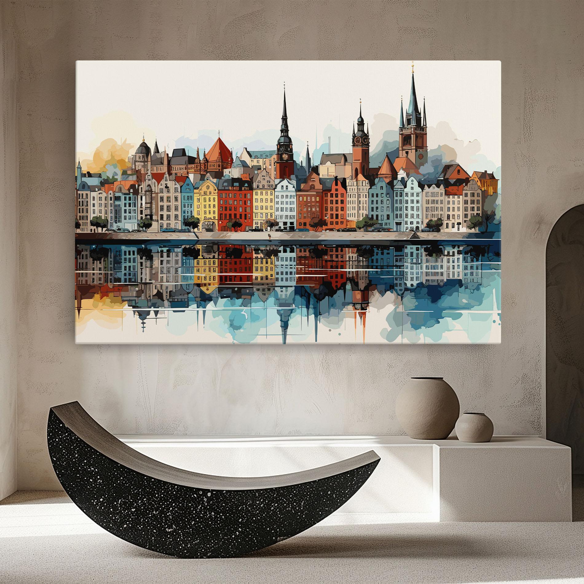 Leinwandbild German Buildings mockup 8